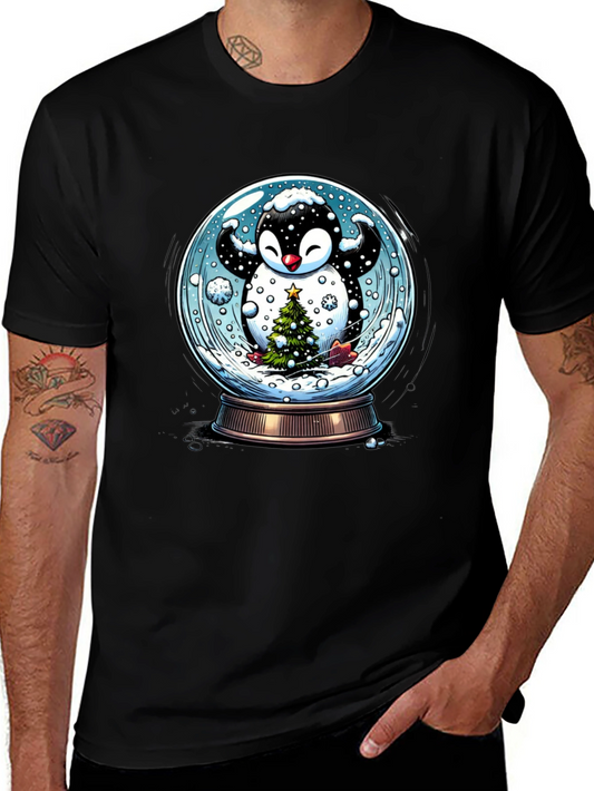 Festive Penguin Snow Globe Graphic Tee