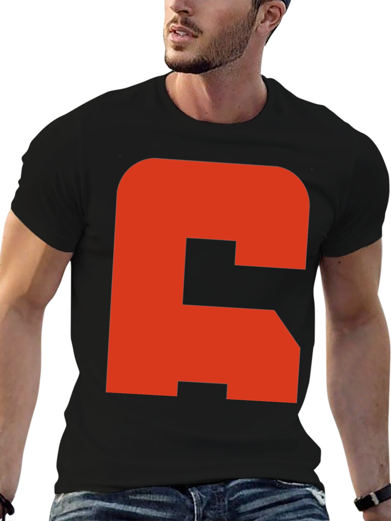 Bold Initial Tee - C Graphic Black T-Shirt