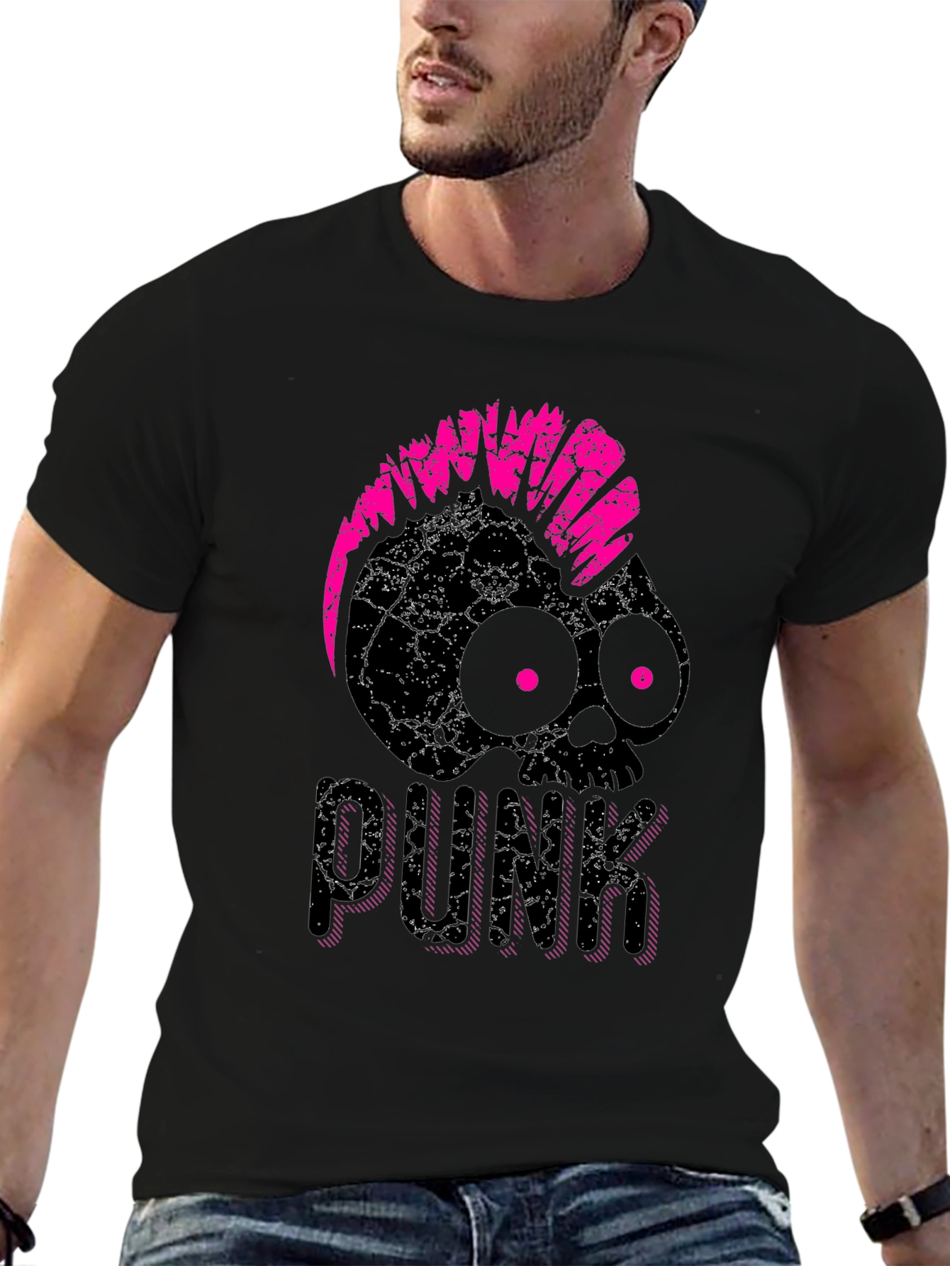 Skull Punk Black T-Shirt