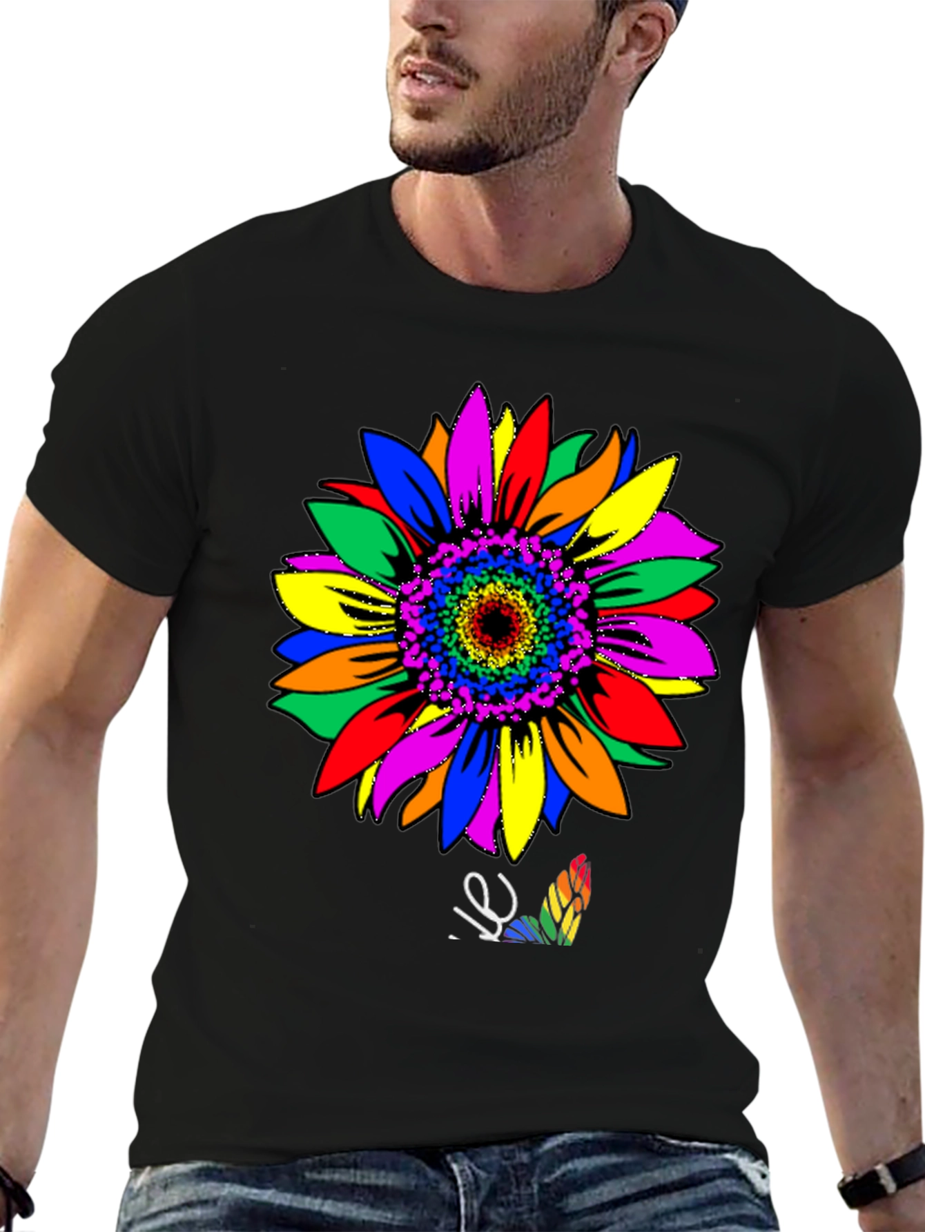 Rainbow Sunflower Graphic Tee