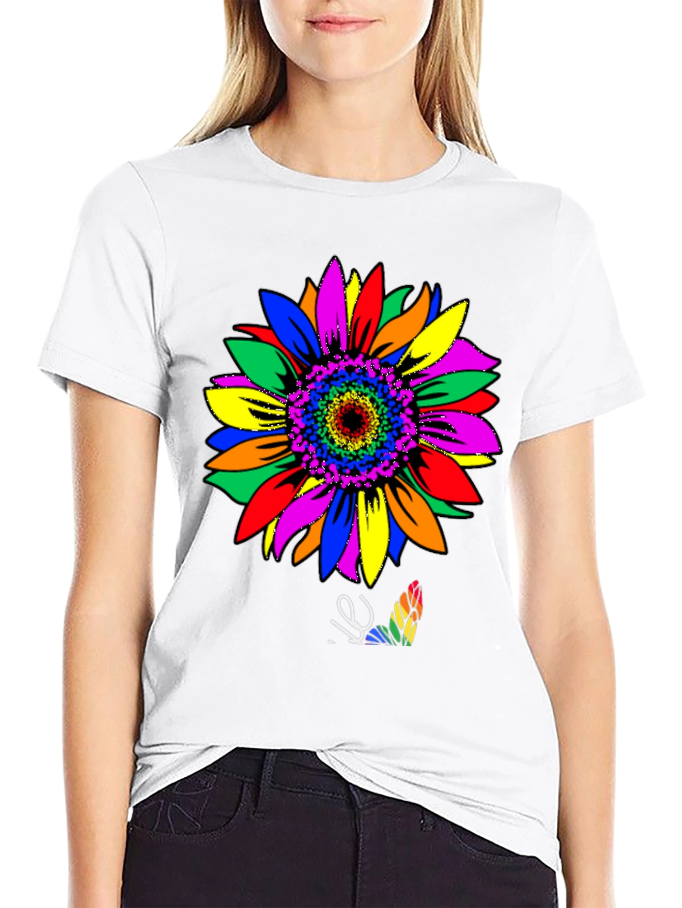 Rainbow Sunflower Graphic Tee
