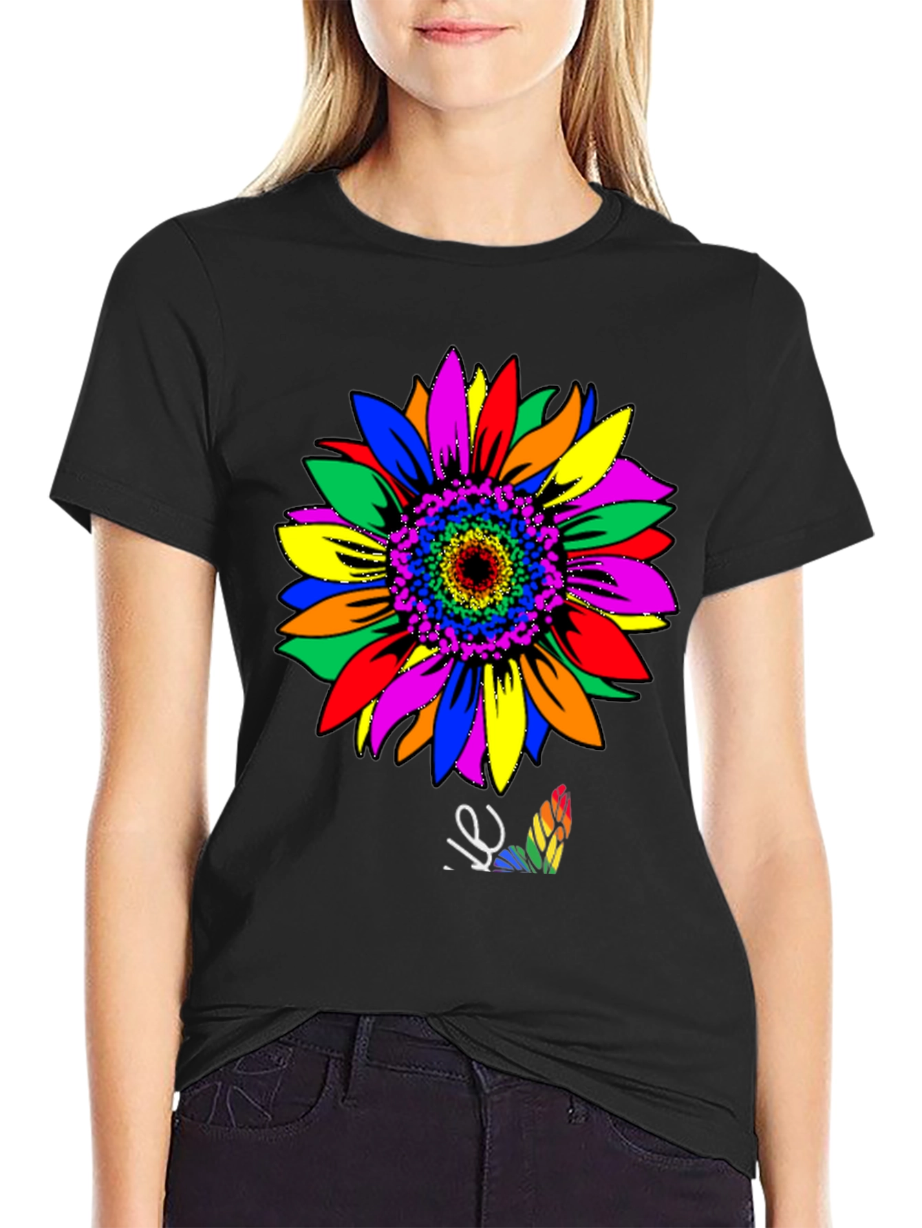Rainbow Sunflower Graphic Tee