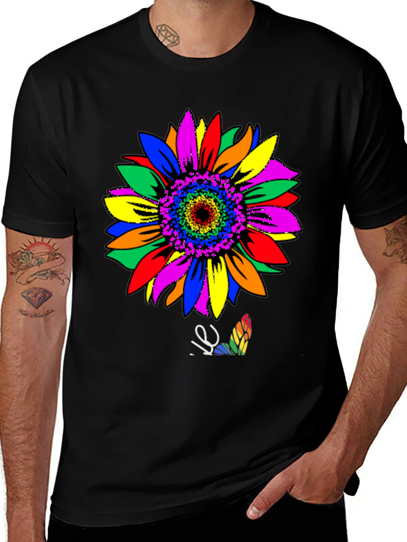 Rainbow Sunflower Graphic Tee
