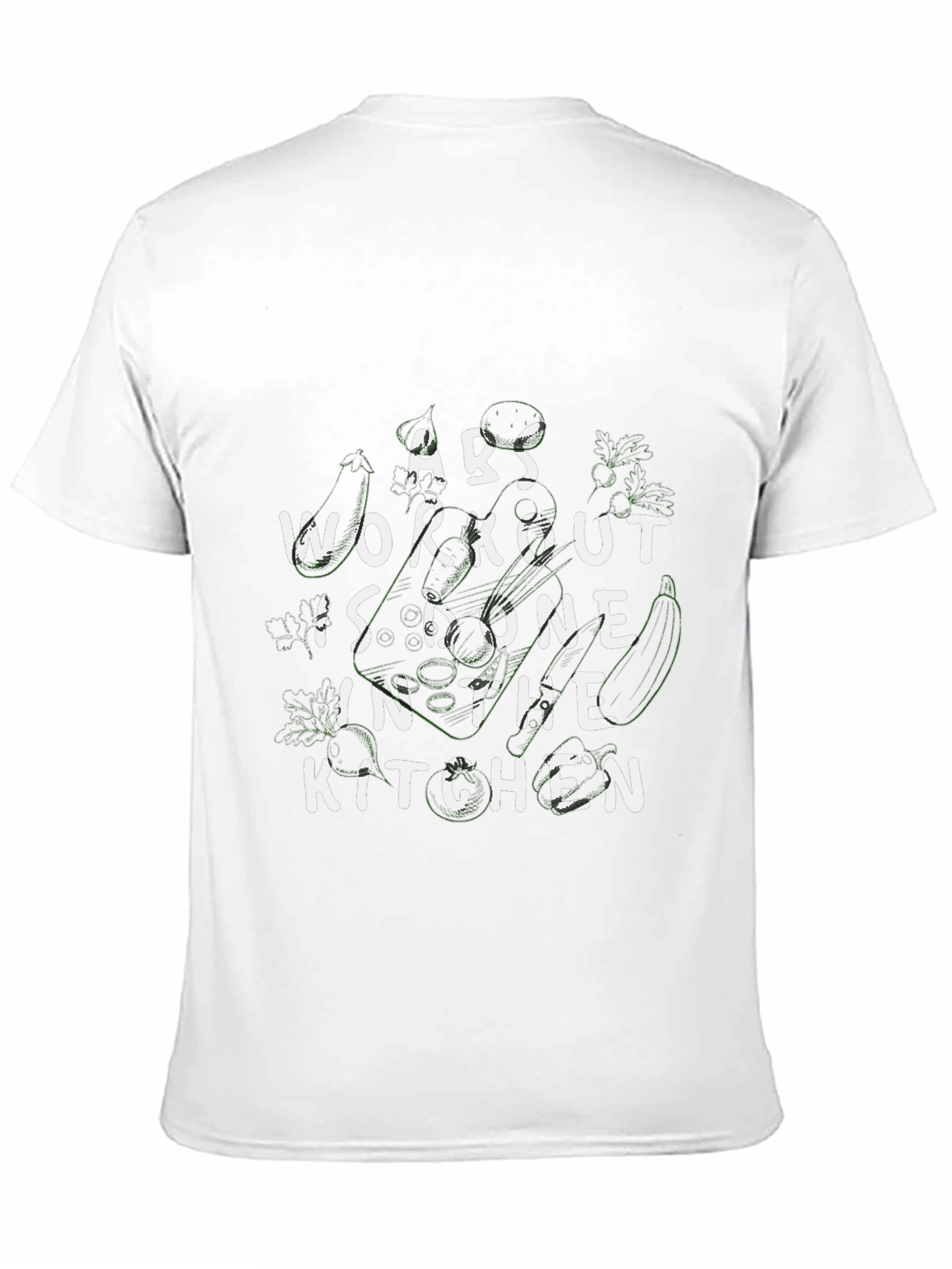 Abs Workout Kitchen Black Graphic T-Shirt