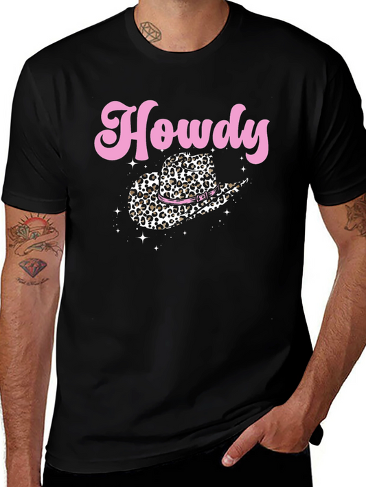 Howdy Leopard Cowboy Hat Graphic Tee