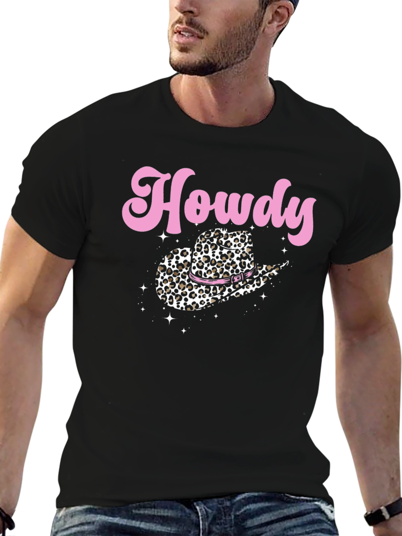 Howdy Leopard Cowboy Hat Graphic Tee