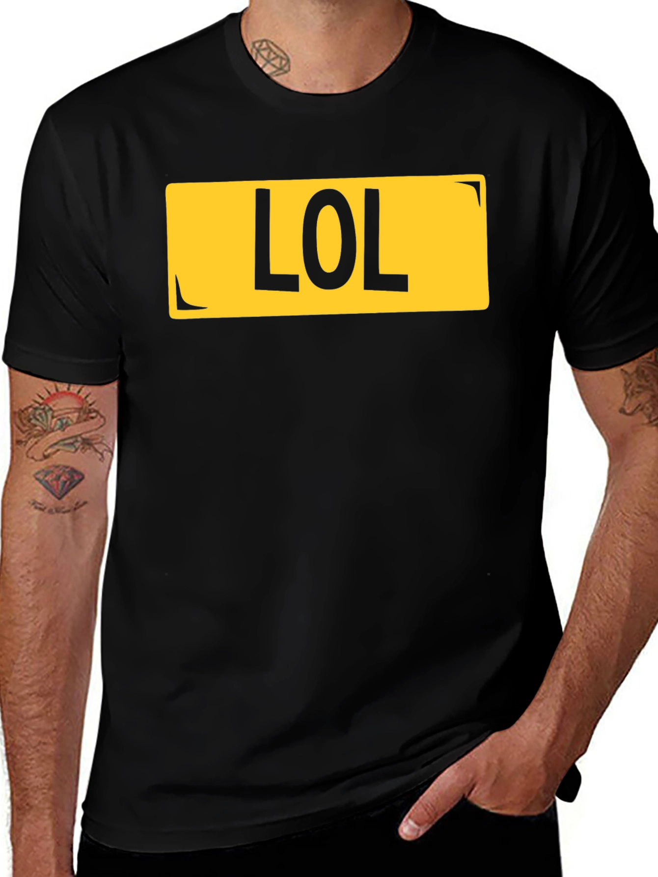 LOL License Plate Style Black T-Shirt