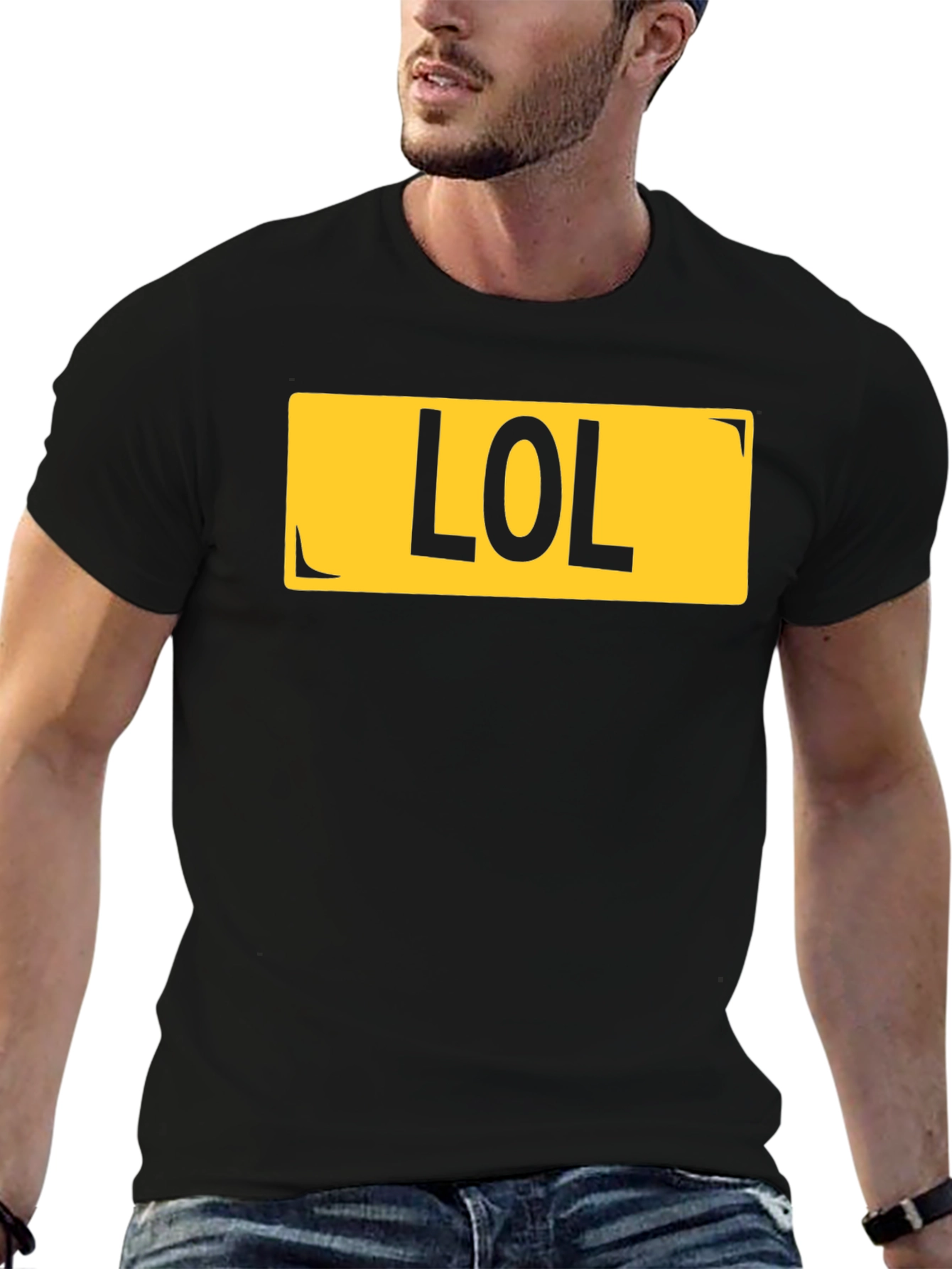 LOL License Plate Style Black T-Shirt