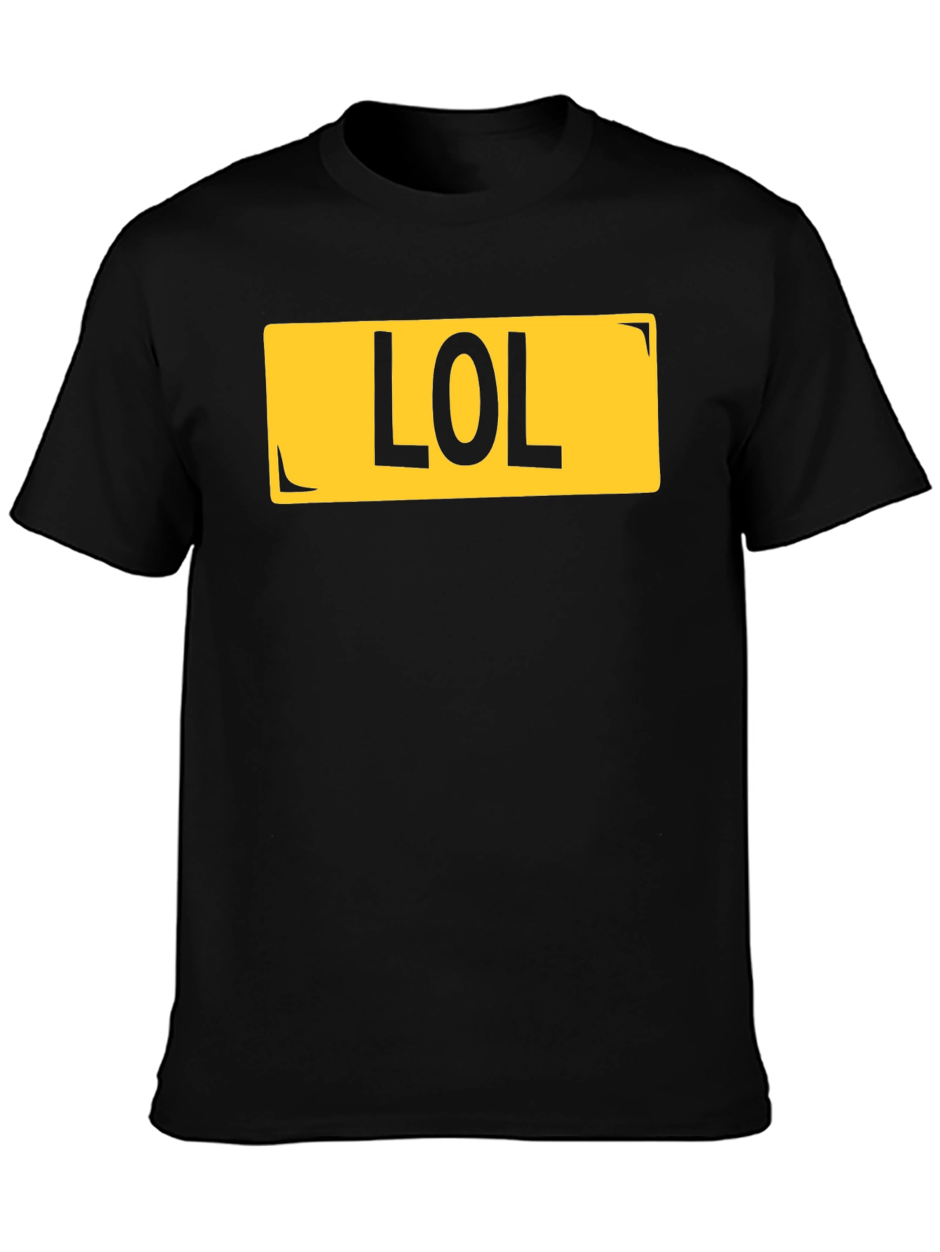 LOL License Plate Style Black T-Shirt