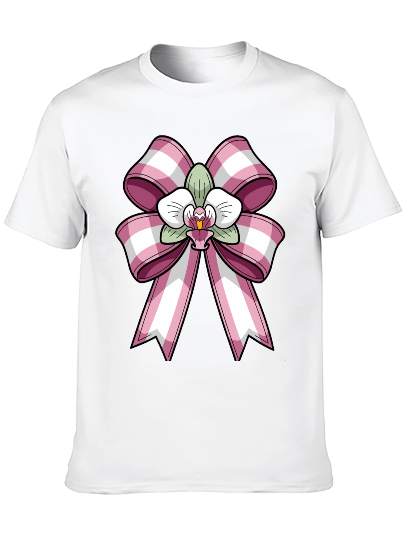 Orchid Bow Graphic Tee - Stylish Casual Wear