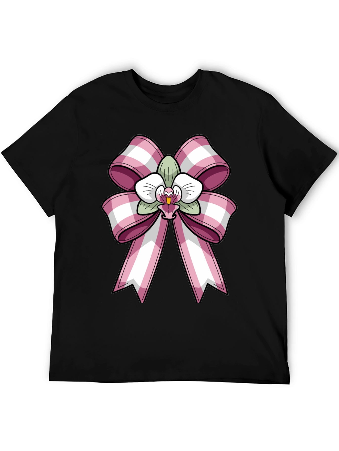 Orchid Bow Graphic Tee - Stylish Casual Wear