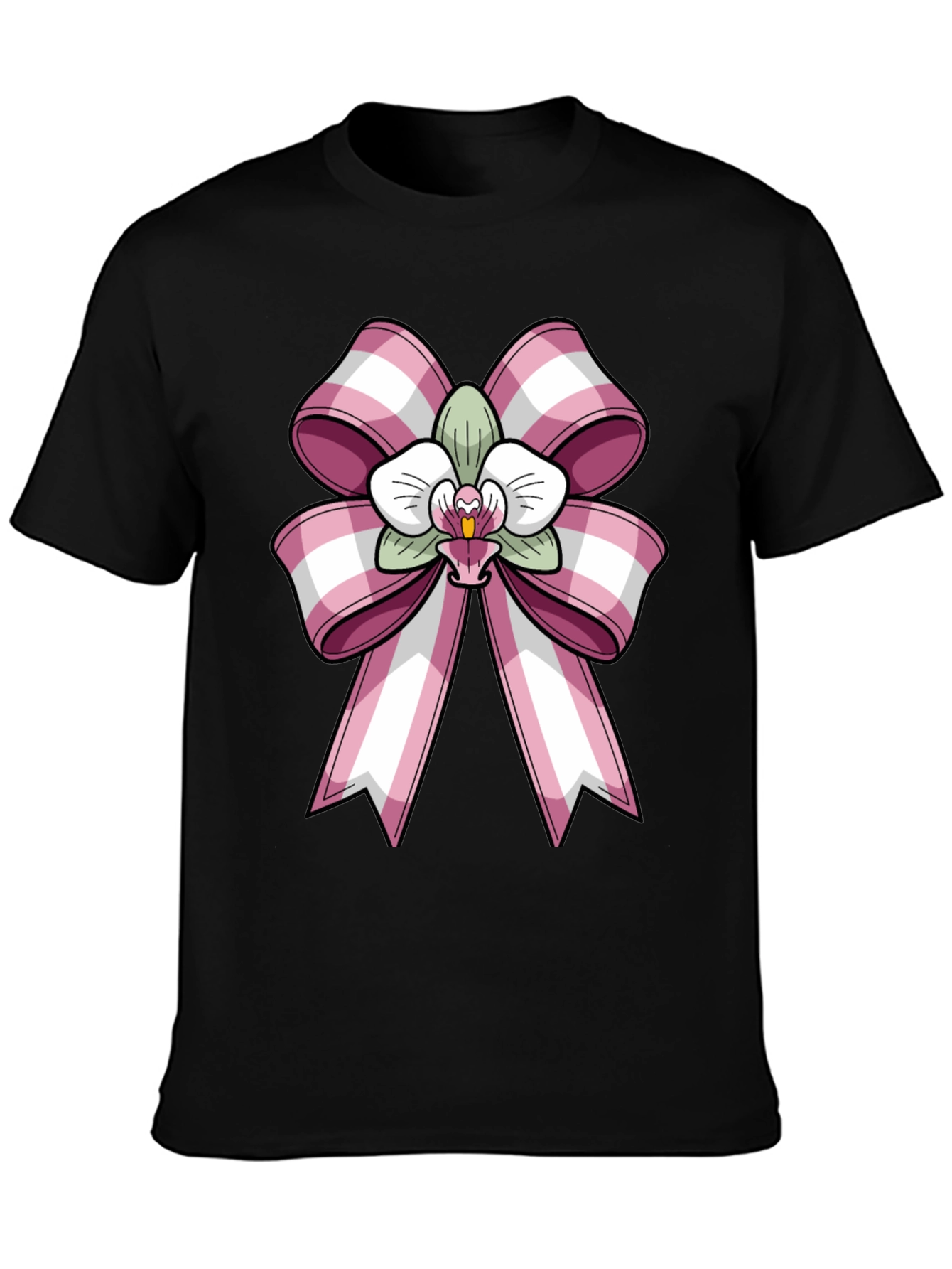Orchid Bow Graphic Tee - Stylish Casual Wear