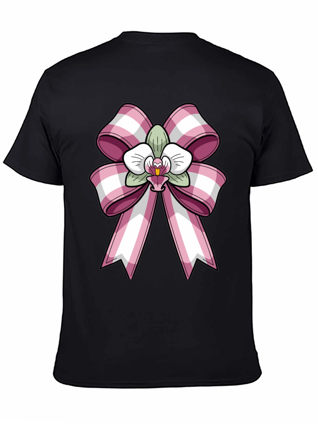 Orchid Bow Graphic Tee - Stylish Casual Wear