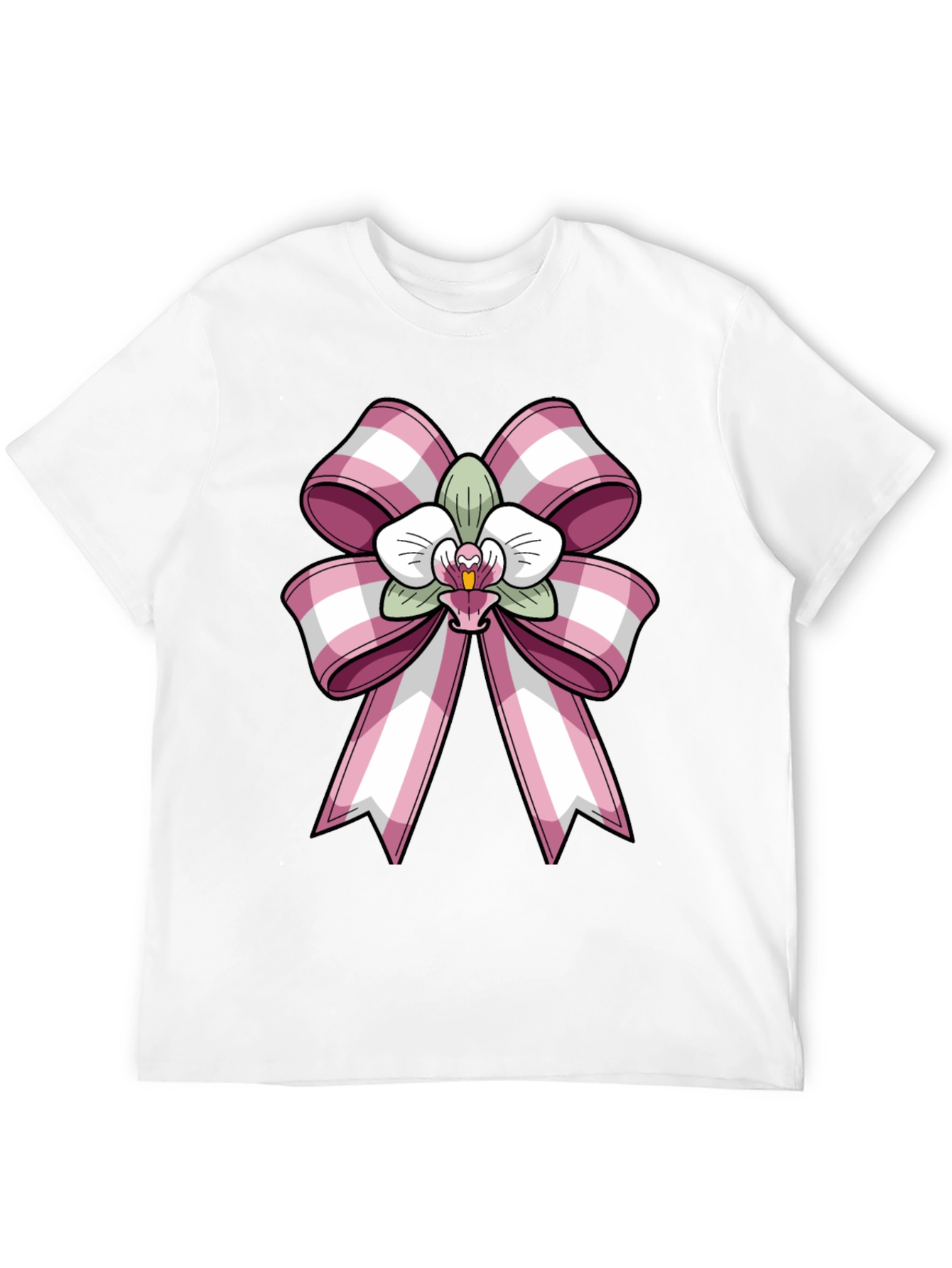 Orchid Bow Graphic Tee - Stylish Casual Wear