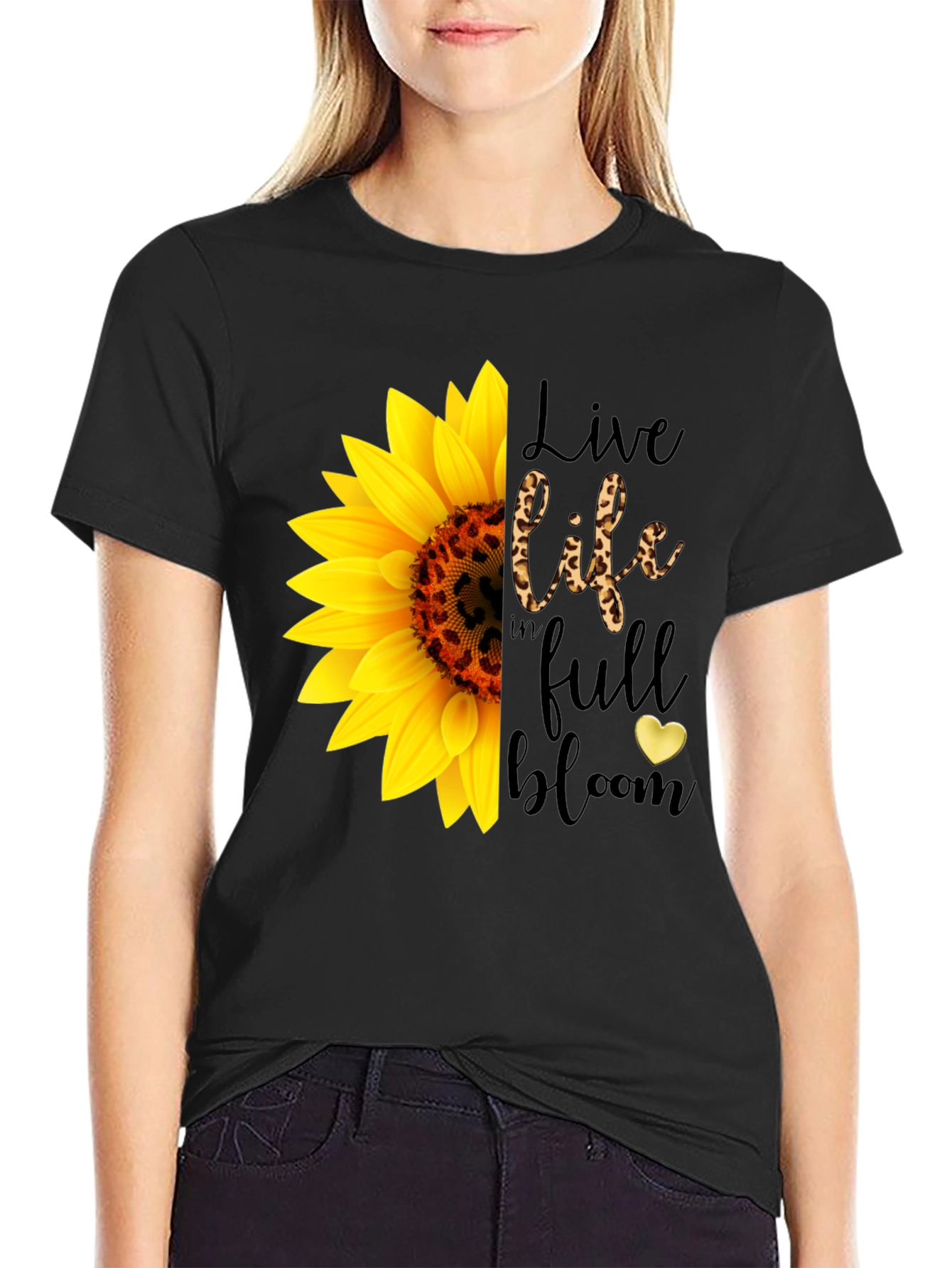Sunflower Graphic Tee - Live Life in Full Bloom