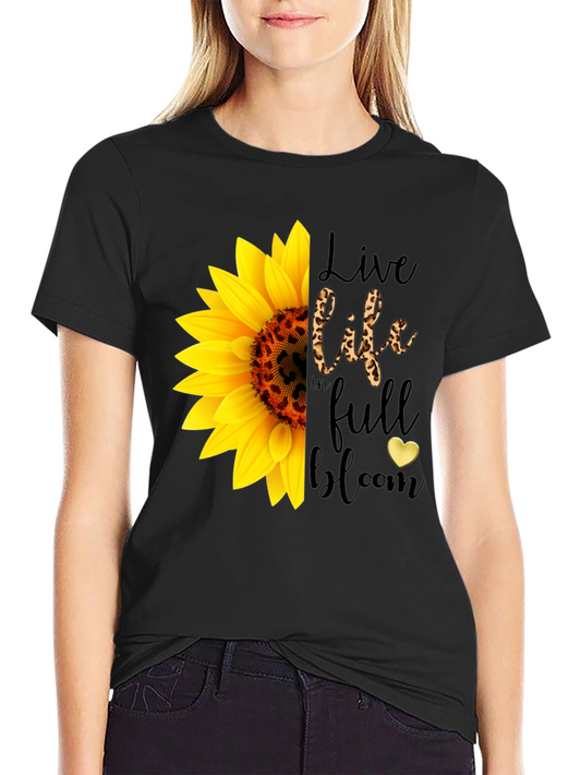 Sunflower Graphic Tee - Live Life in Full Bloom