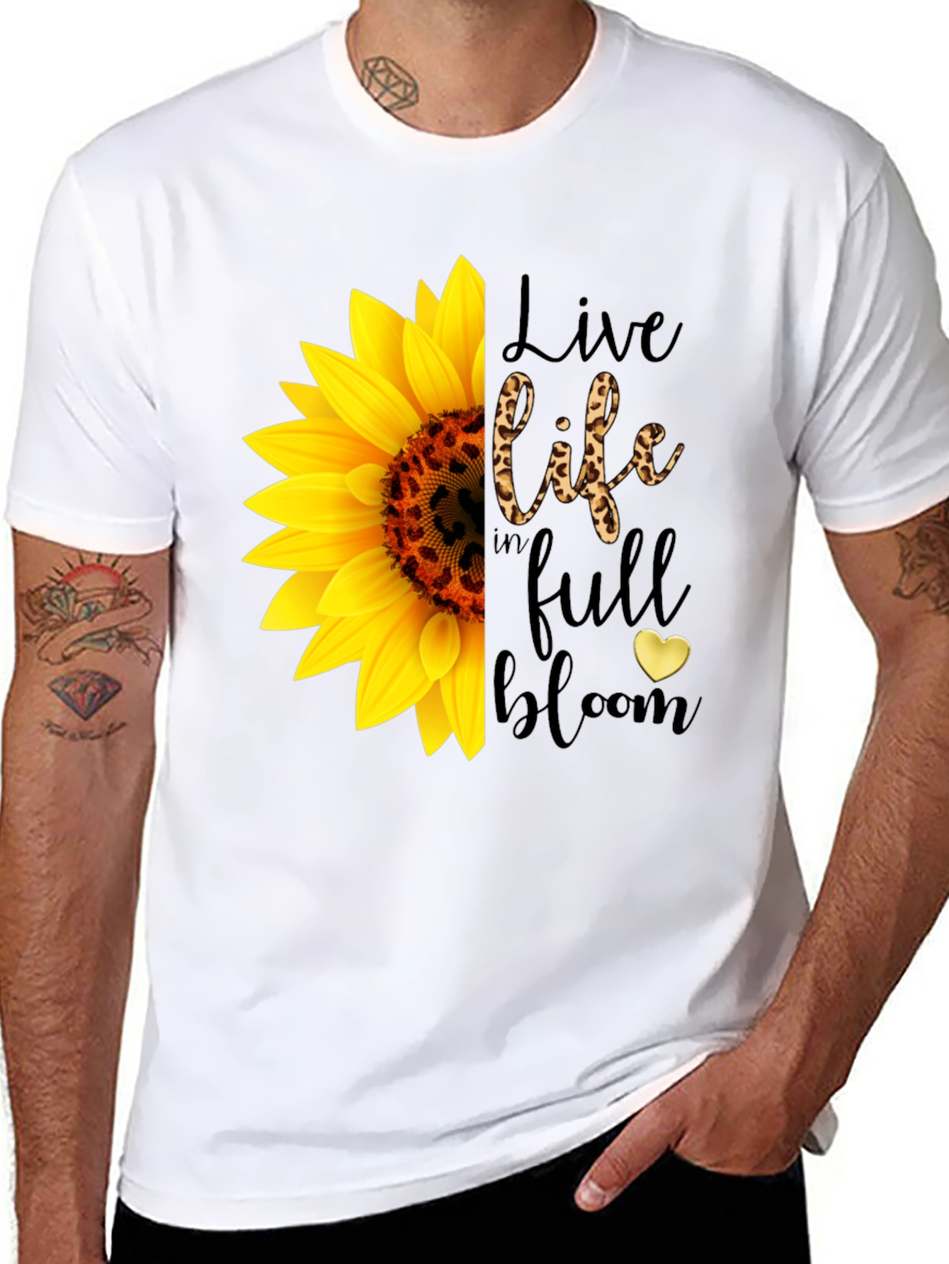 Sunflower Graphic Tee - Live Life in Full Bloom