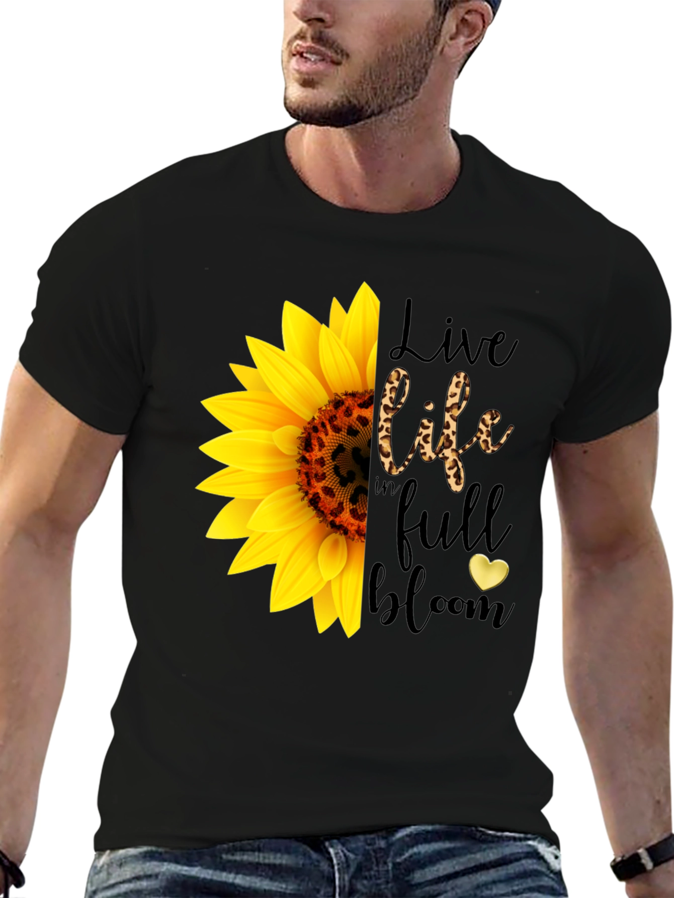 Sunflower Graphic Tee - Live Life in Full Bloom