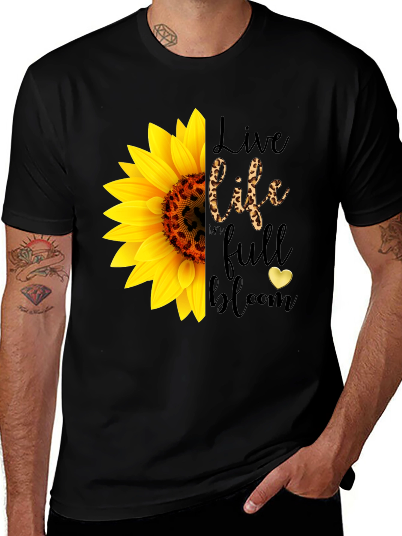 Sunflower Graphic Tee - Live Life in Full Bloom