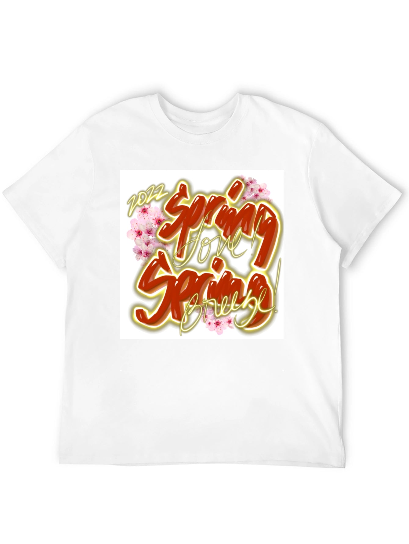 Spring Love Breeze Black Graphic T-Shirt