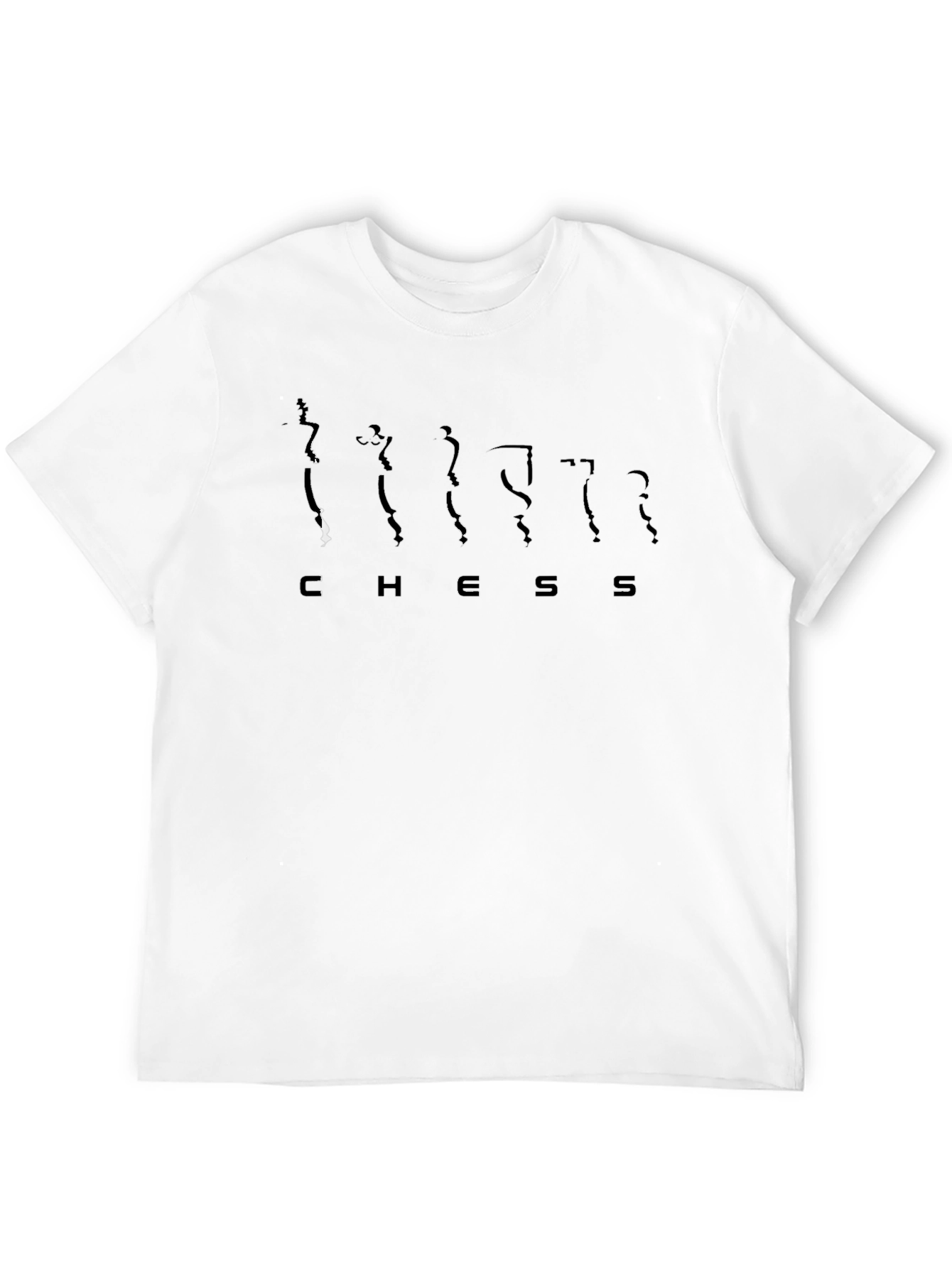 Chess Piece Silhouette Graphic Tee - Black Cotton Shirt