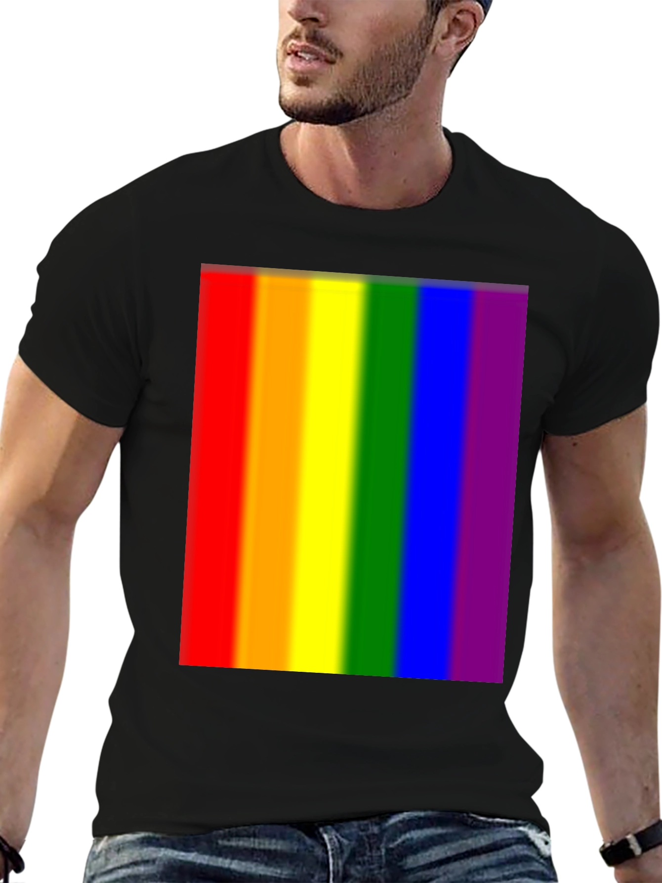 Rainbow Pride T-Shirt - Black Cotton Blend