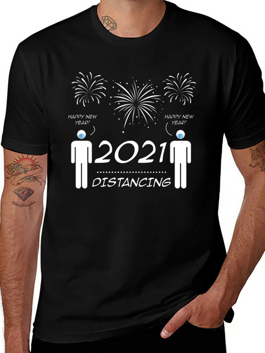 Social Distancing 2021 Happy New Year T-Shirt