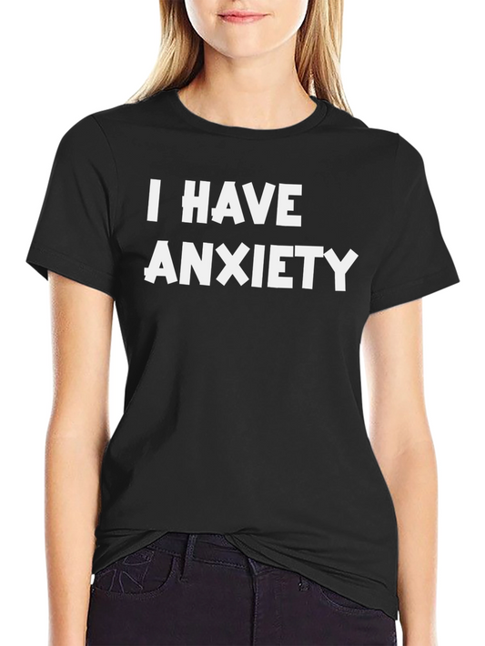 Anxiety T-Shirt - Black Crew Neck Graphic Tee