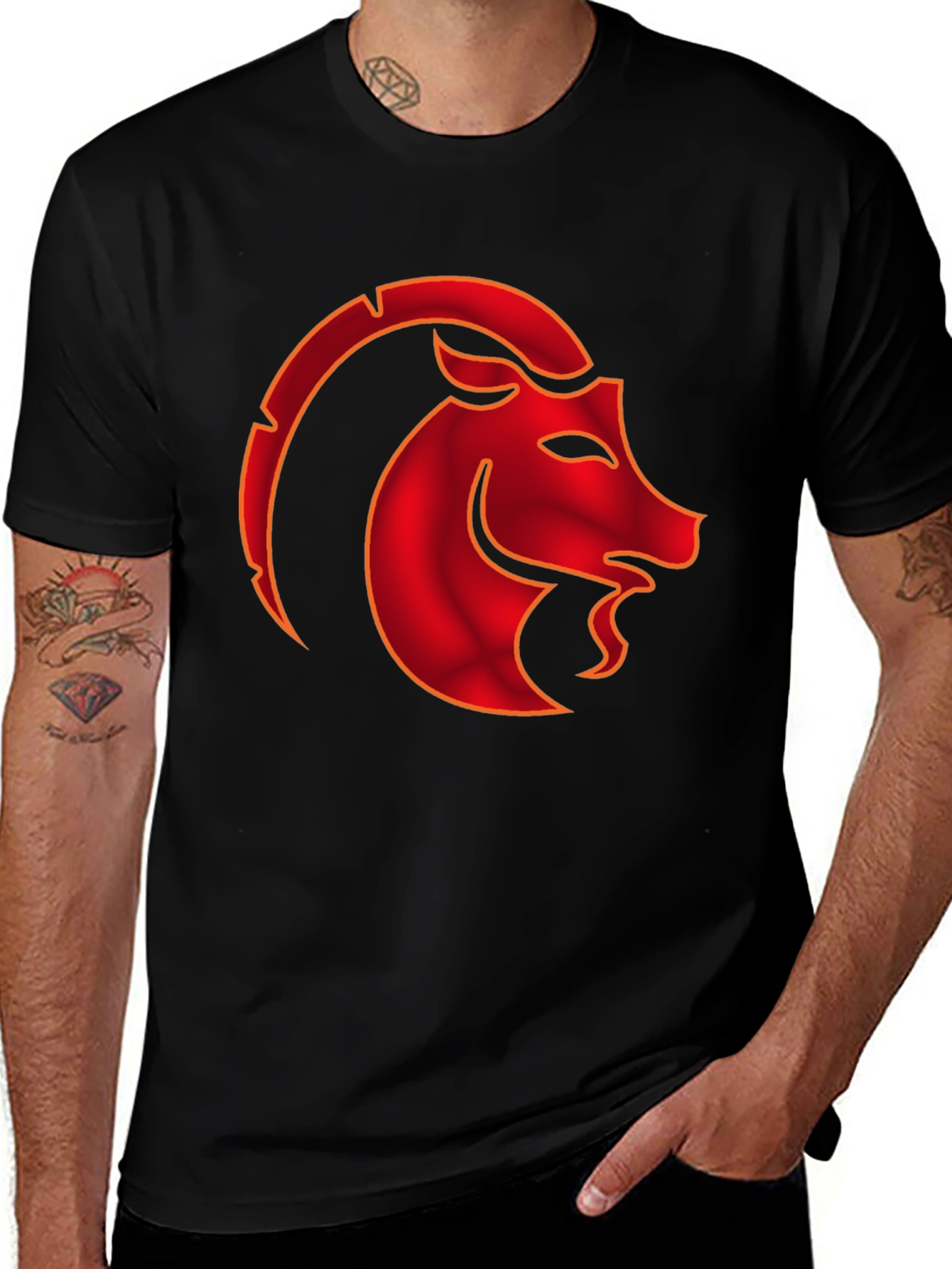 Capricorn Zodiac Graphic T-Shirt - Black