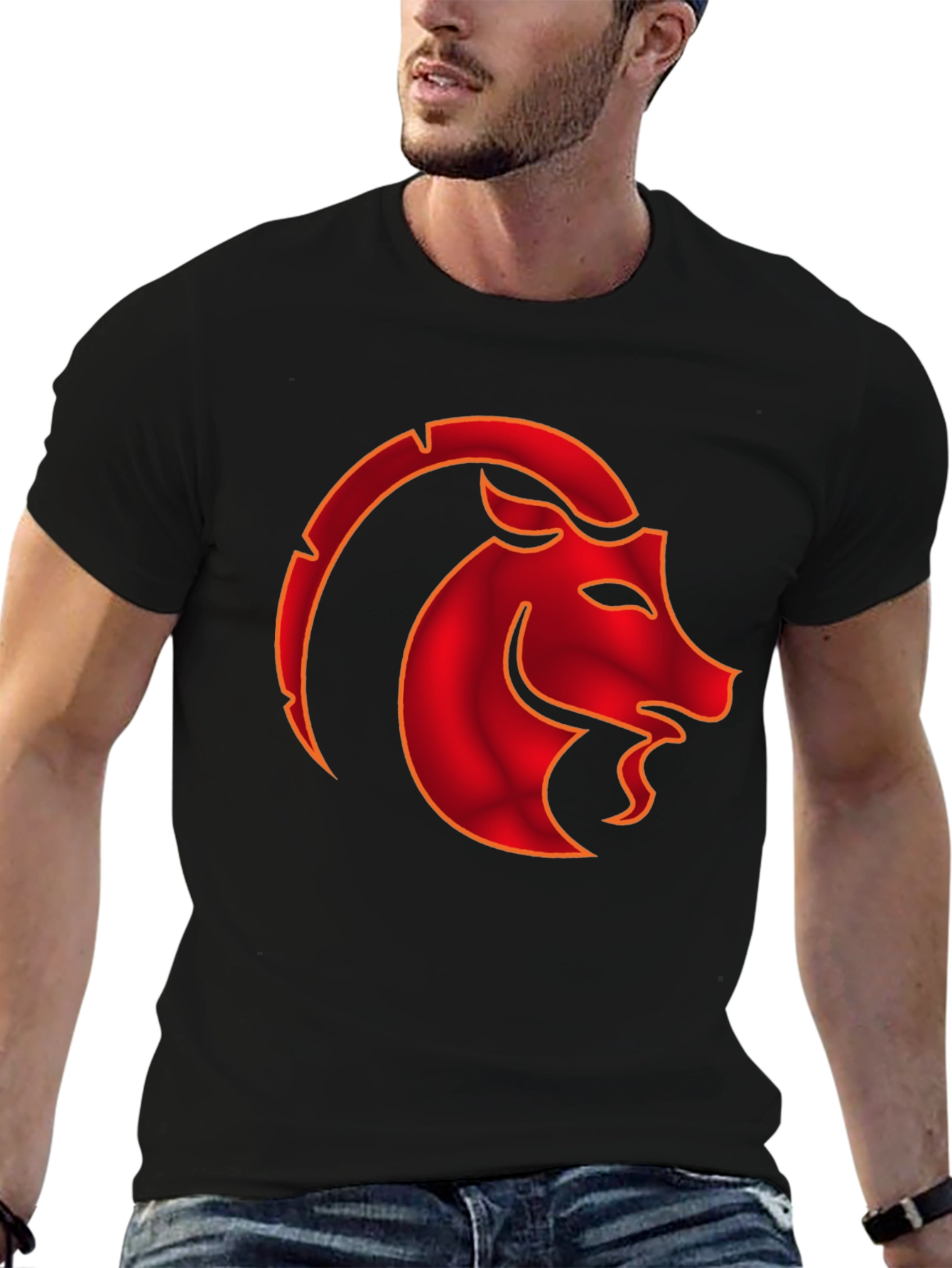 Capricorn Zodiac Graphic T-Shirt - Black