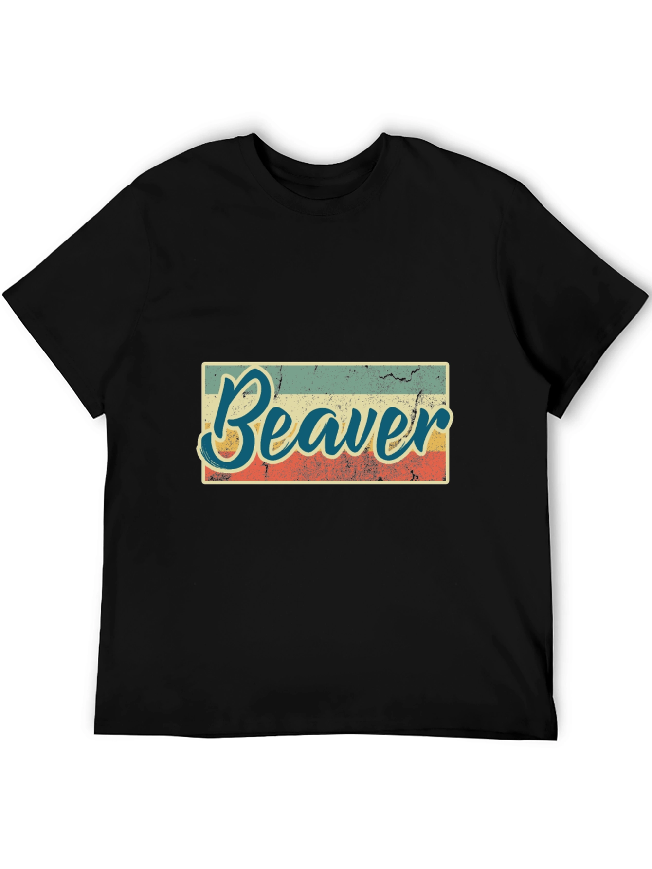 Retro Beaver Graphic T-Shirt - Unisex Black Tee