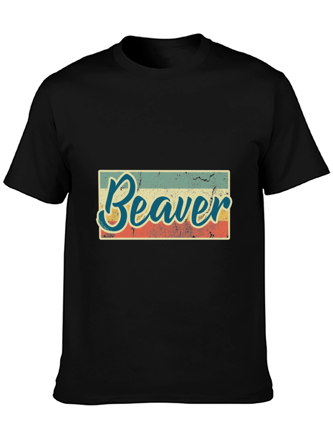 Retro Beaver Graphic T-Shirt - Unisex Black Tee