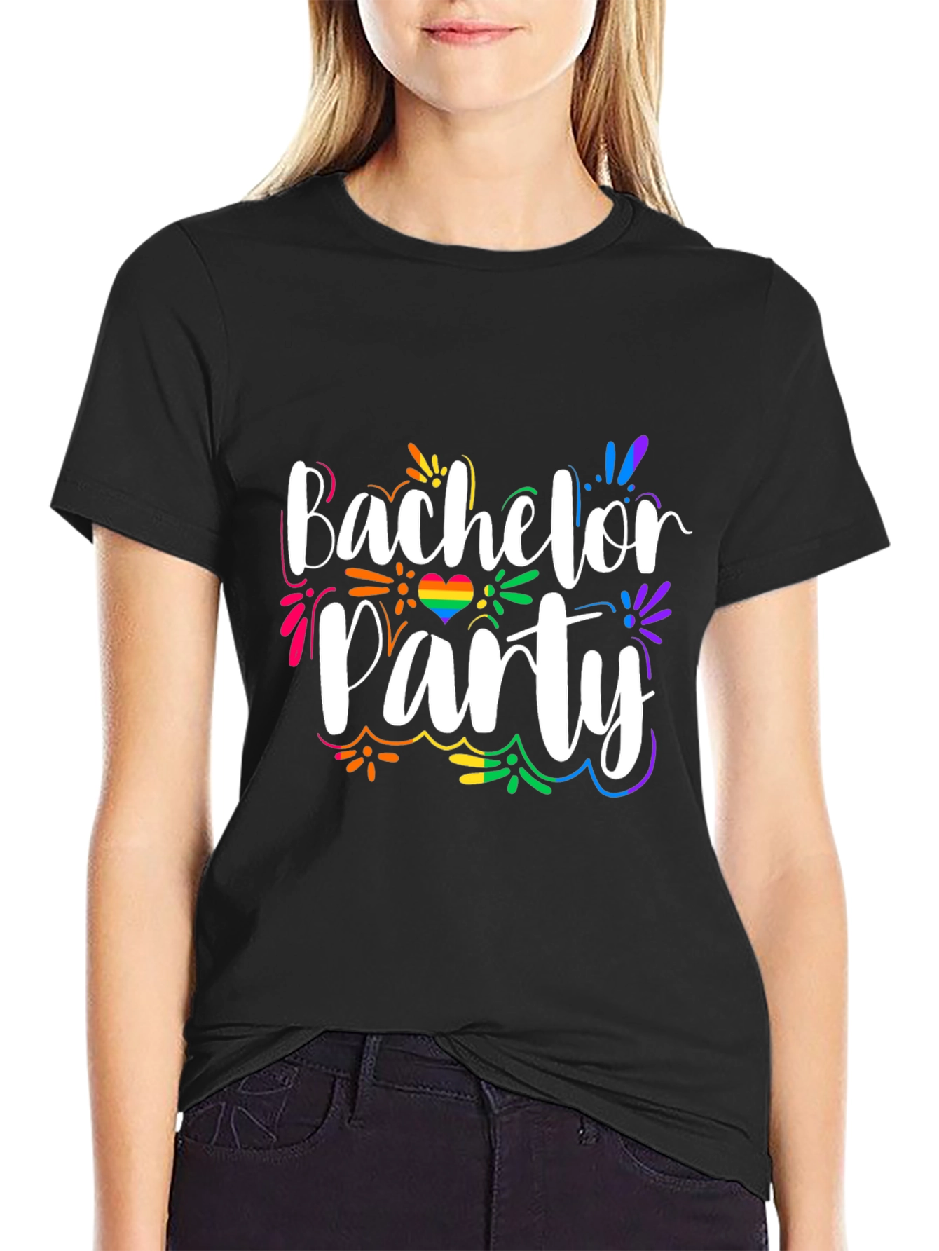 Bachelor Party Rainbow Graphic Tee