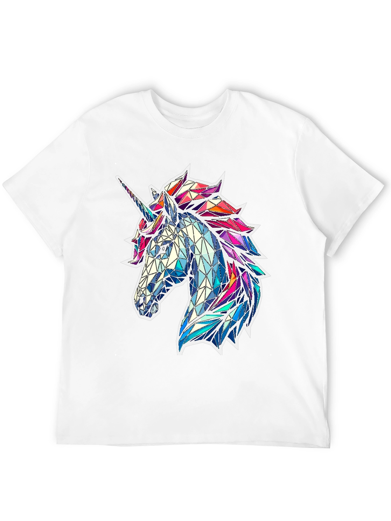 Geometric Unicorn Graphic Tee - Black
