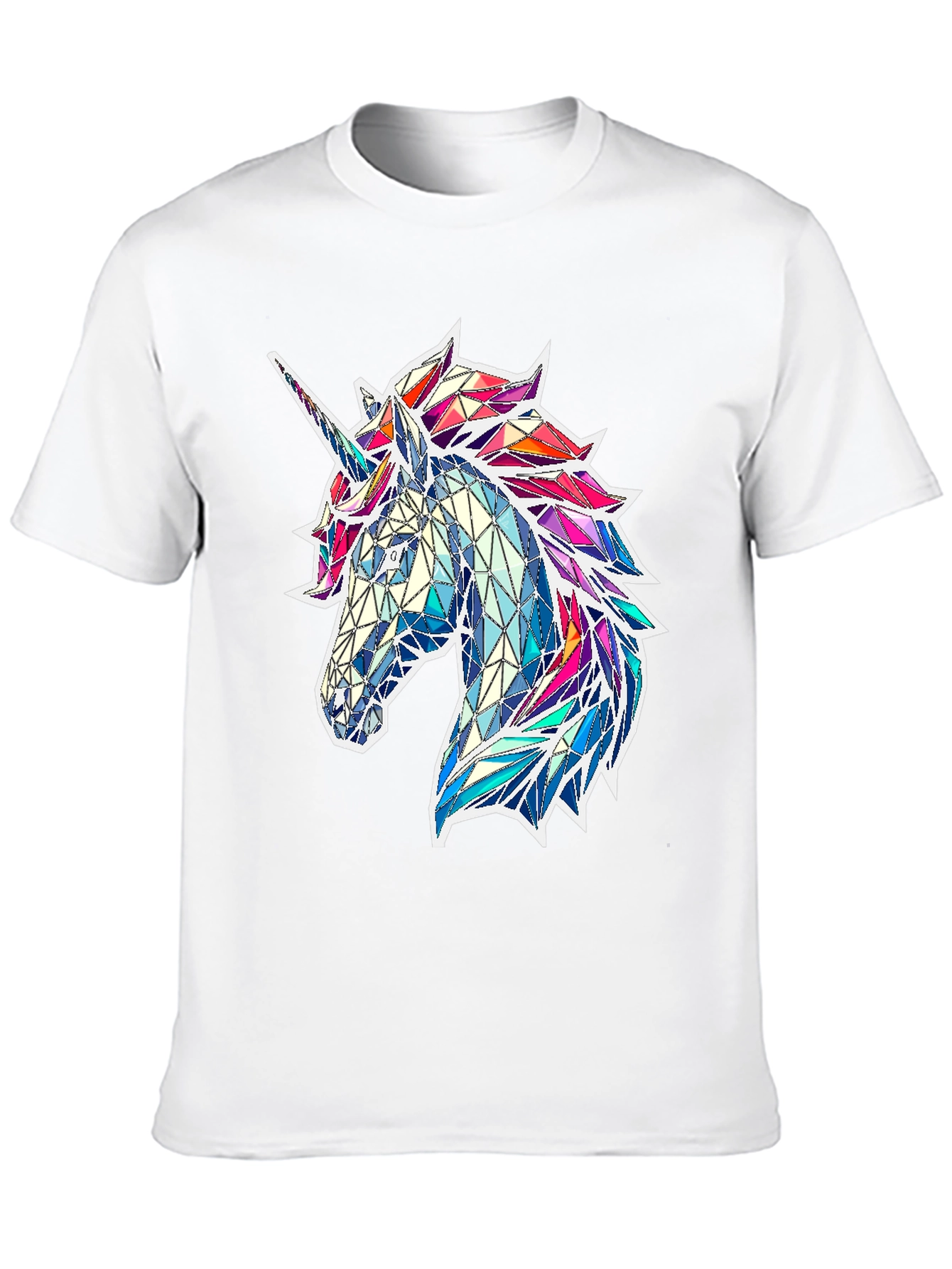 Geometric Unicorn Graphic Tee - Black