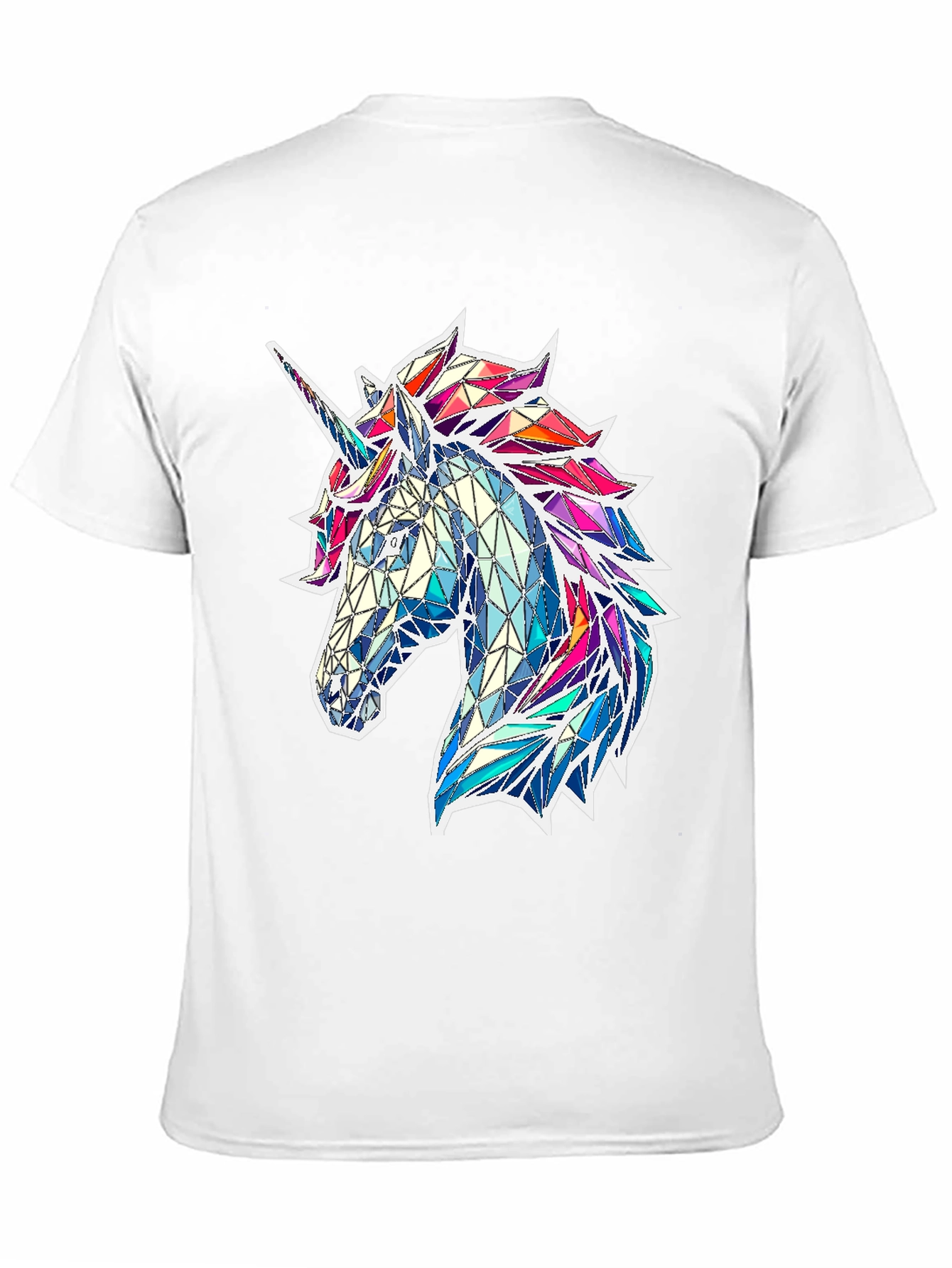 Geometric Unicorn Graphic Tee - Black