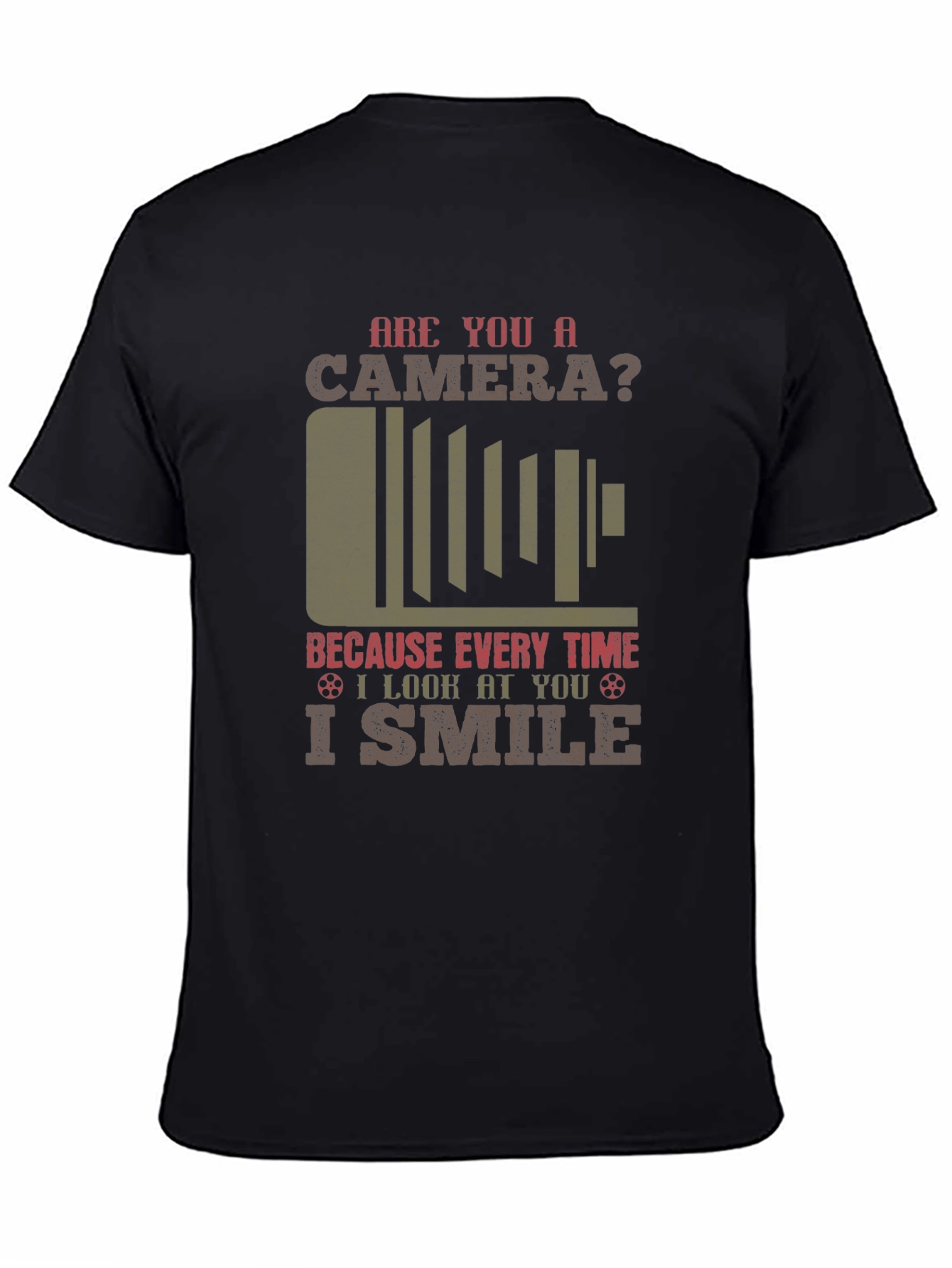 Camera Smile Mens Graphic T-Shirt