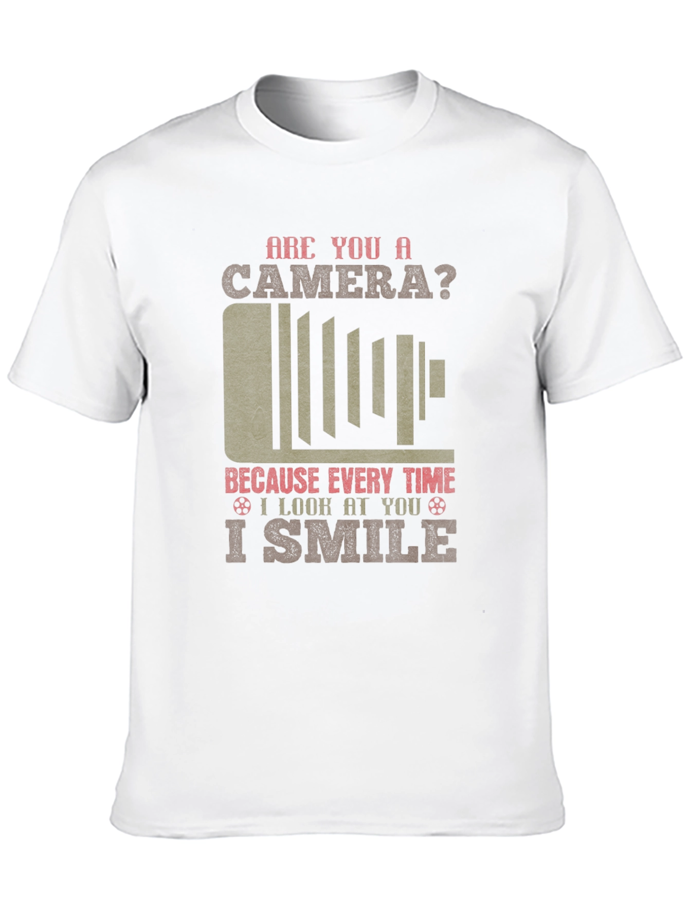 Camera Smile Mens Graphic T-Shirt