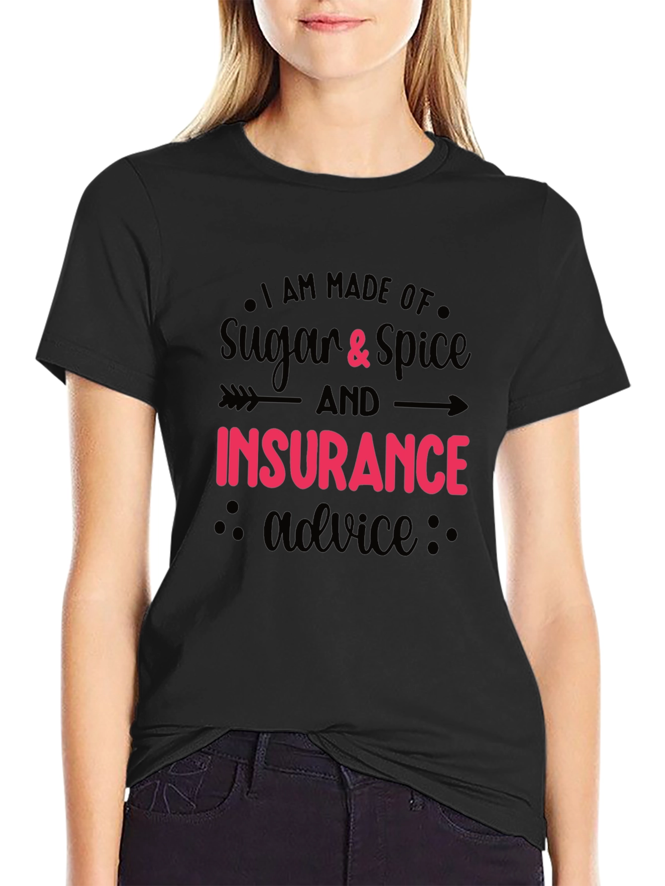 Sugar & Spice Insurance Advice Black T-Shirt
