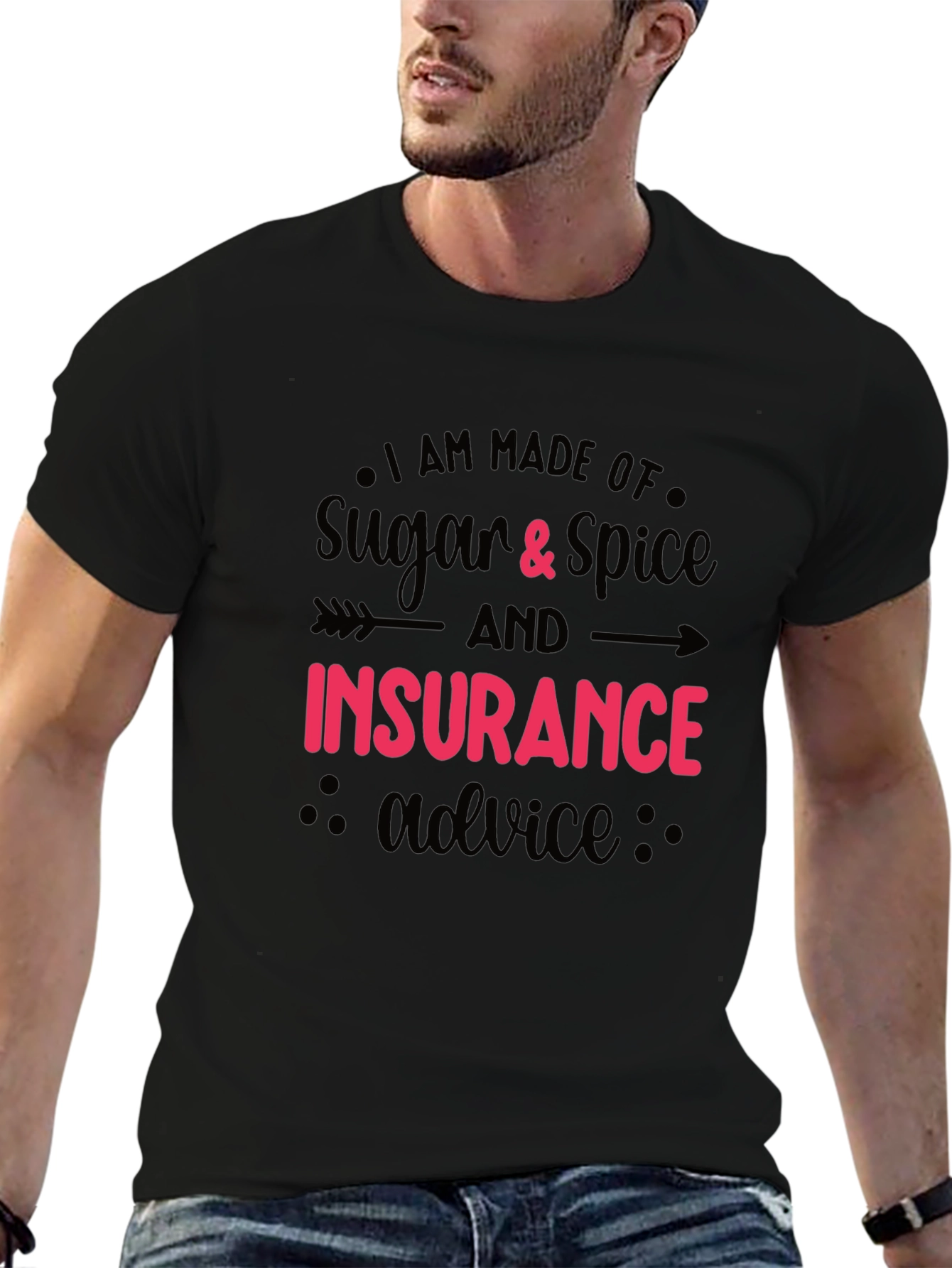 Sugar & Spice Insurance Advice Black T-Shirt