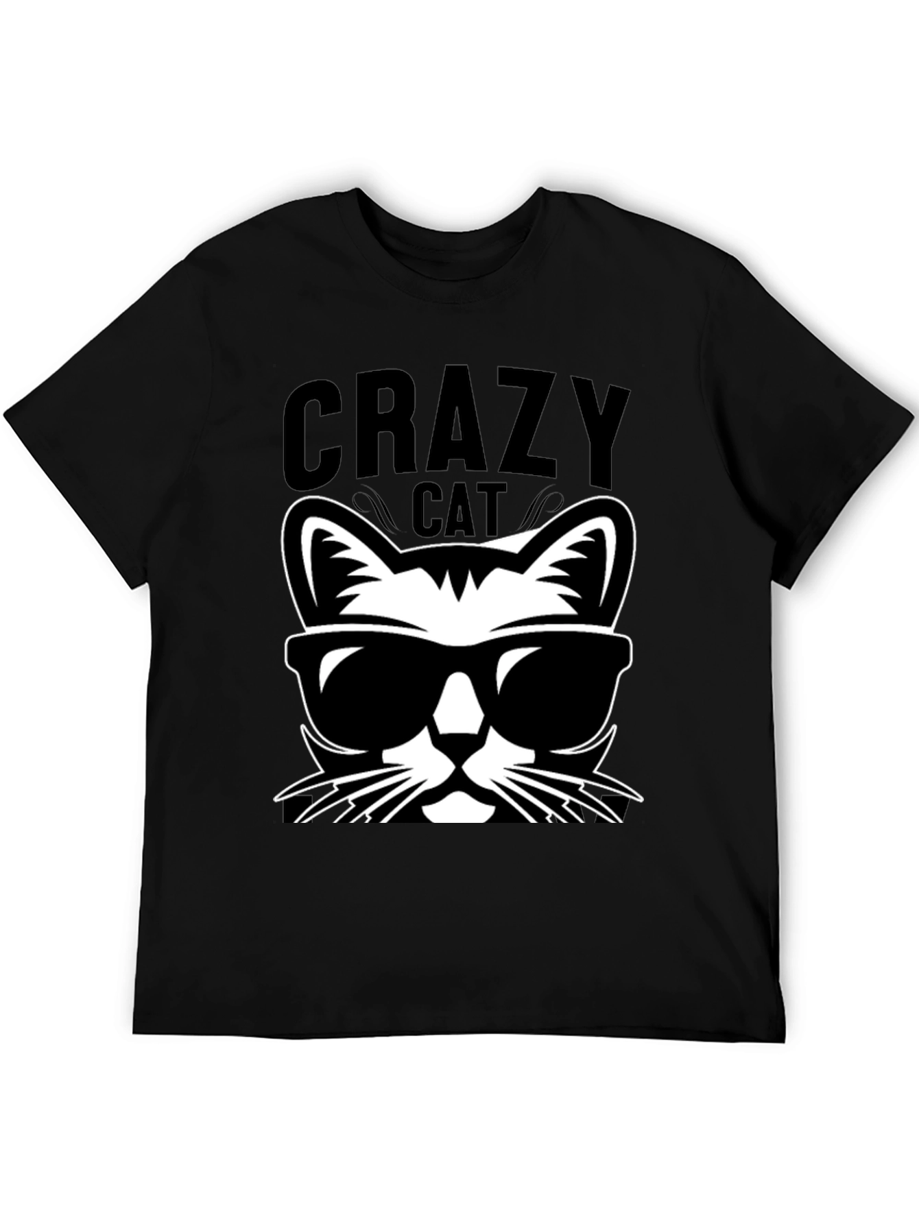 Crazy Cat Graphic Tee - Cool Cat T-Shirt