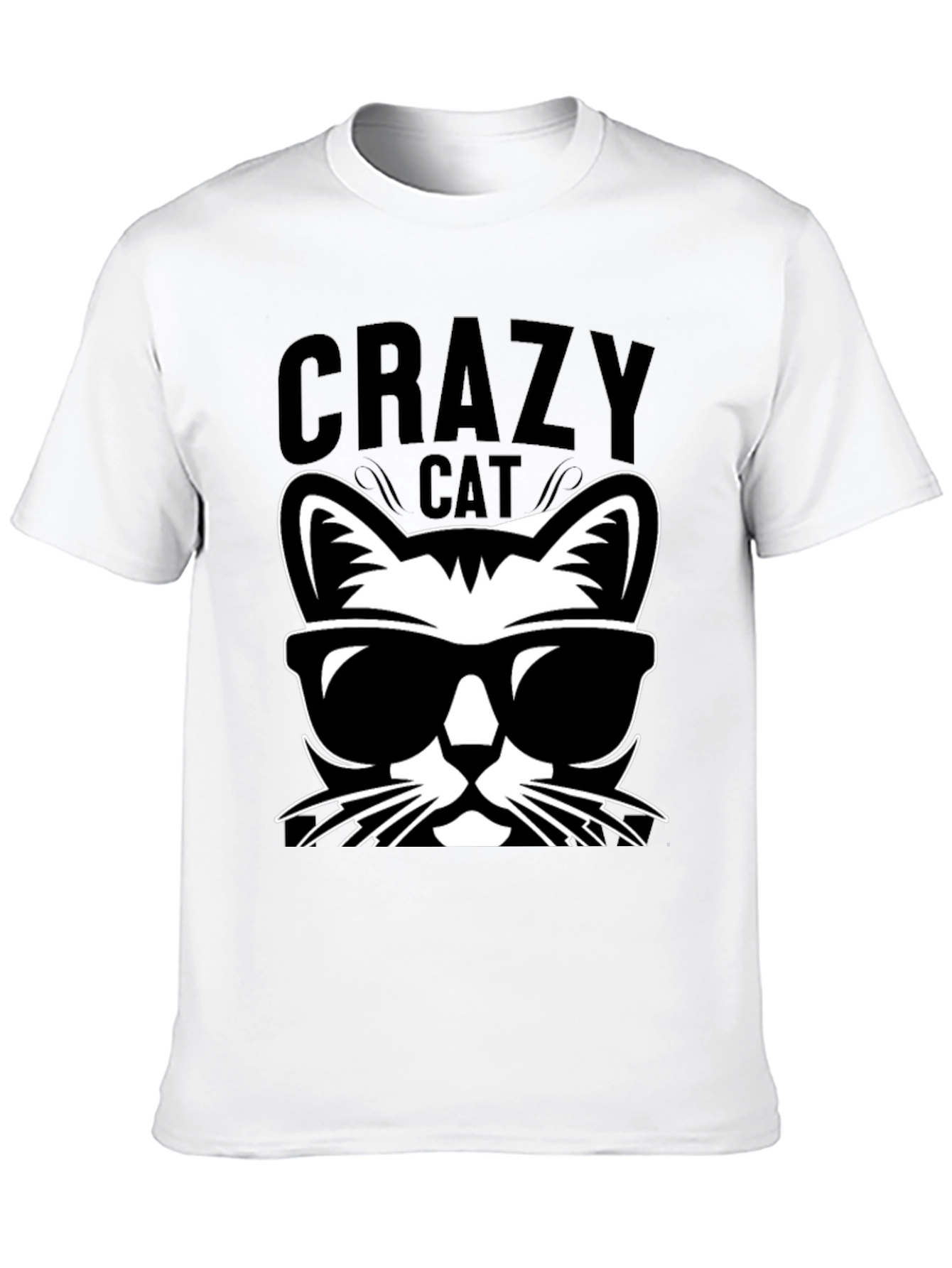 Crazy Cat Graphic Tee - Cool Cat T-Shirt