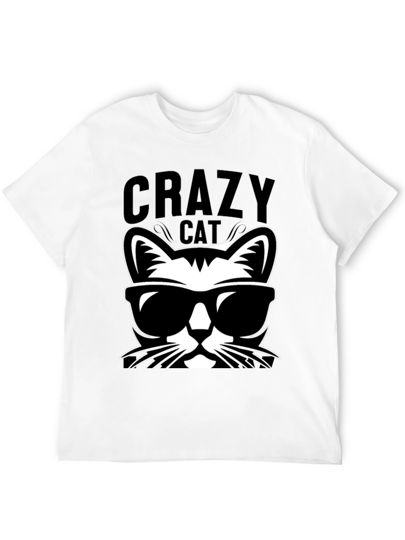 Crazy Cat Graphic Tee - Cool Cat T-Shirt