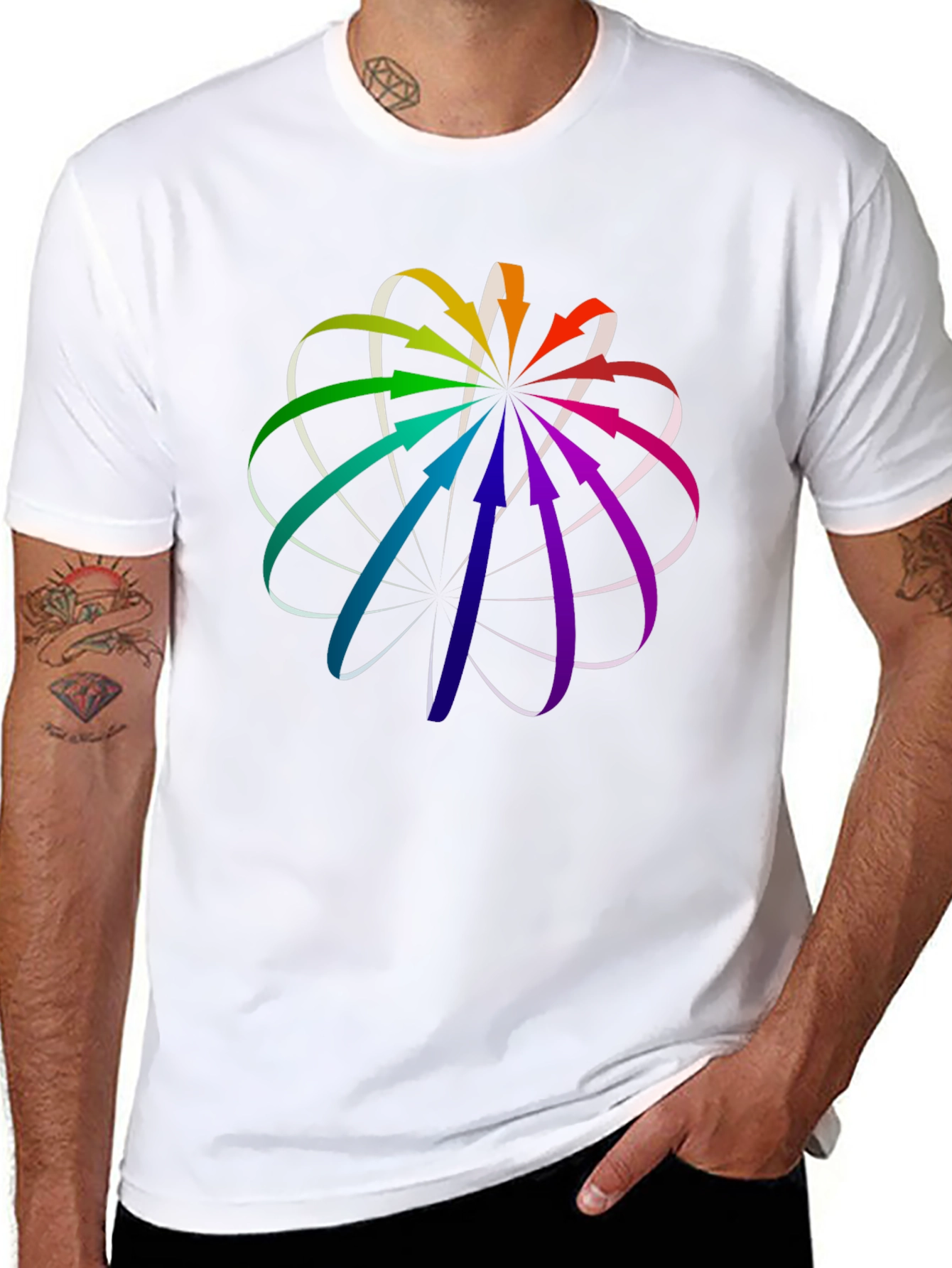 Geometric Rainbow Arrow T-Shirt