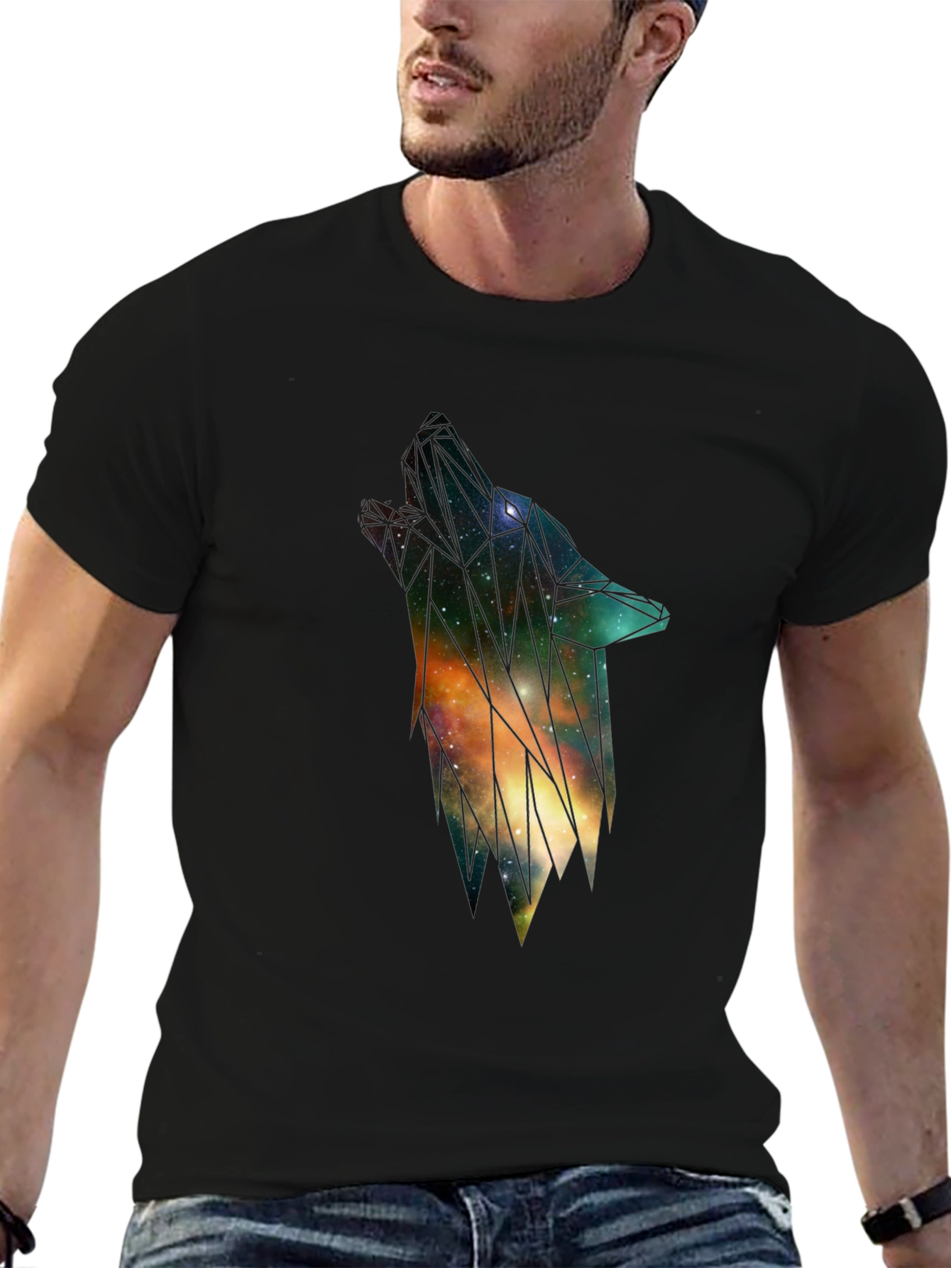 Cosmic Wolf Graphic T-Shirt