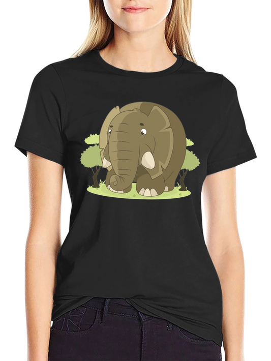 Elephant Cartoon Graphic T-Shirt