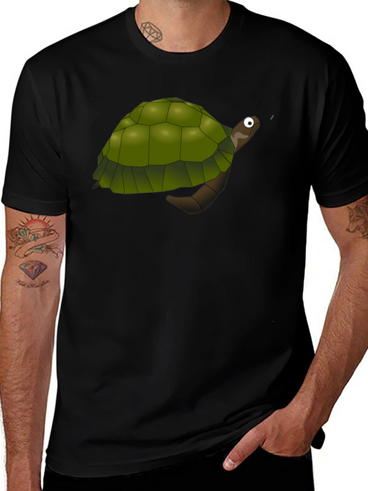 Turtle Graphic Tee - Black Cotton Comfort
