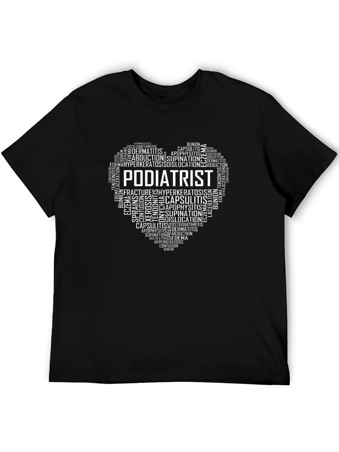 Podiatrist Word Art Heart T-Shirt