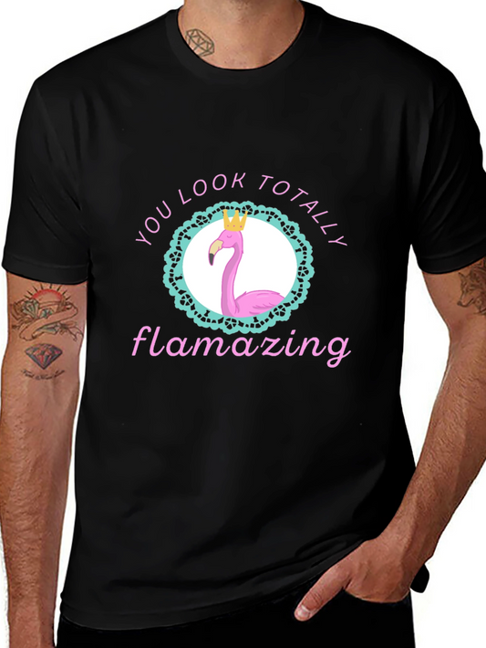 Flamazing Flamingo Graphic Tee -  You Look Totally Amazing!