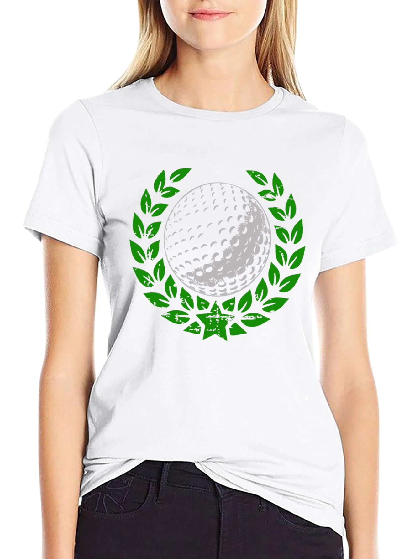 Golf Ball Laurel Wreath Tee - Unique Graphic Design